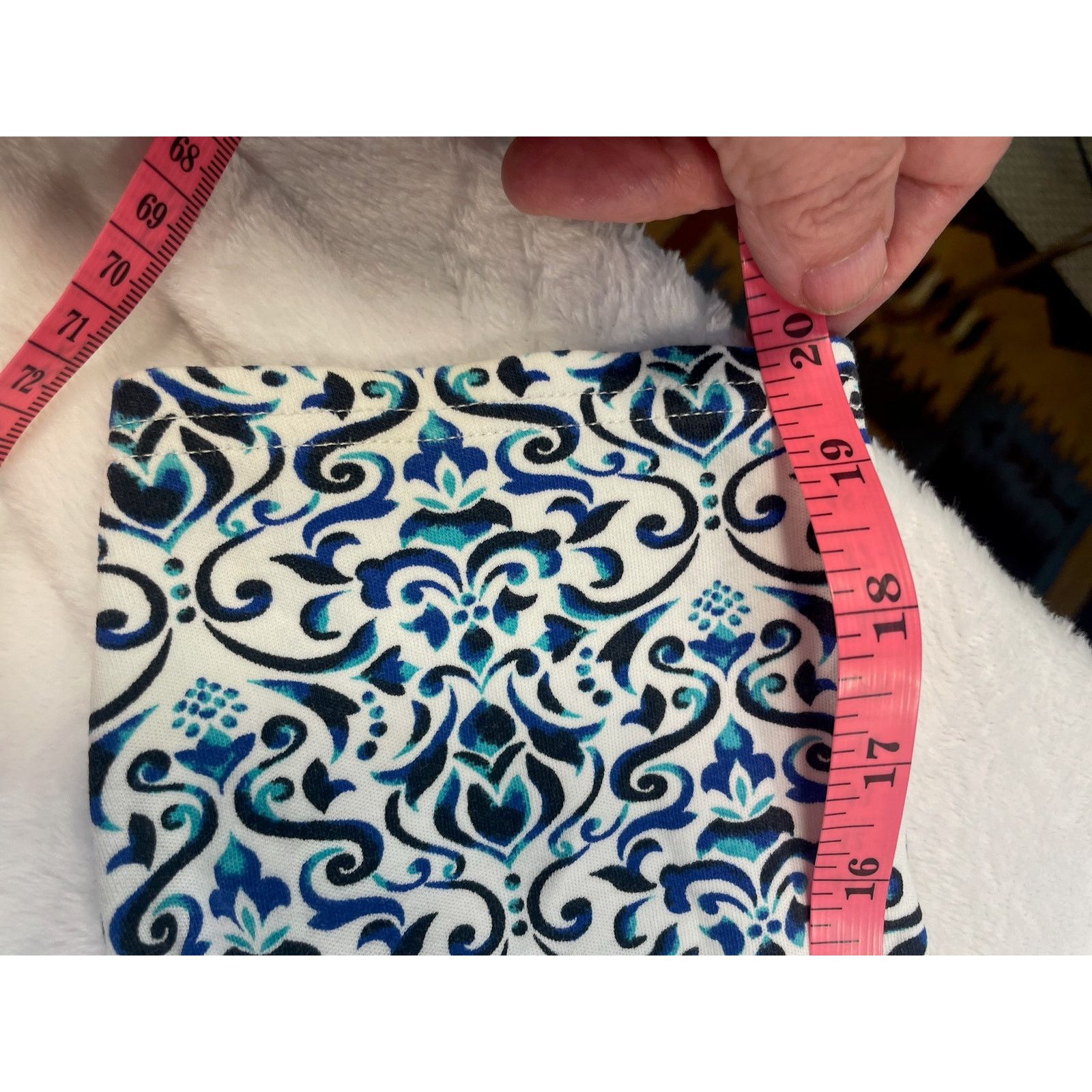 Croft & Barrow Croft & Barrow XL Long Sleeve T-Shirt Blue Teal Print Knit Size XL / US 12-14 / IT 48-50 - 5 Thumbnail