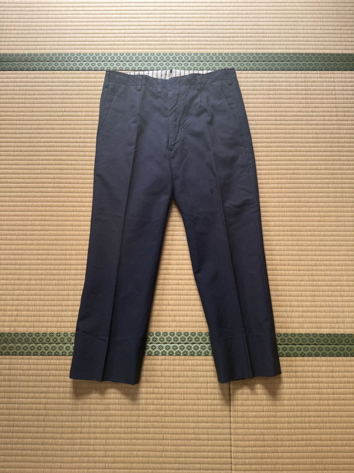 Other Japanese Vintage Navy Wool Slacks Three Stars Tex Mitsuboshi Size US 32 / EU 48 - 1 Thumbnail