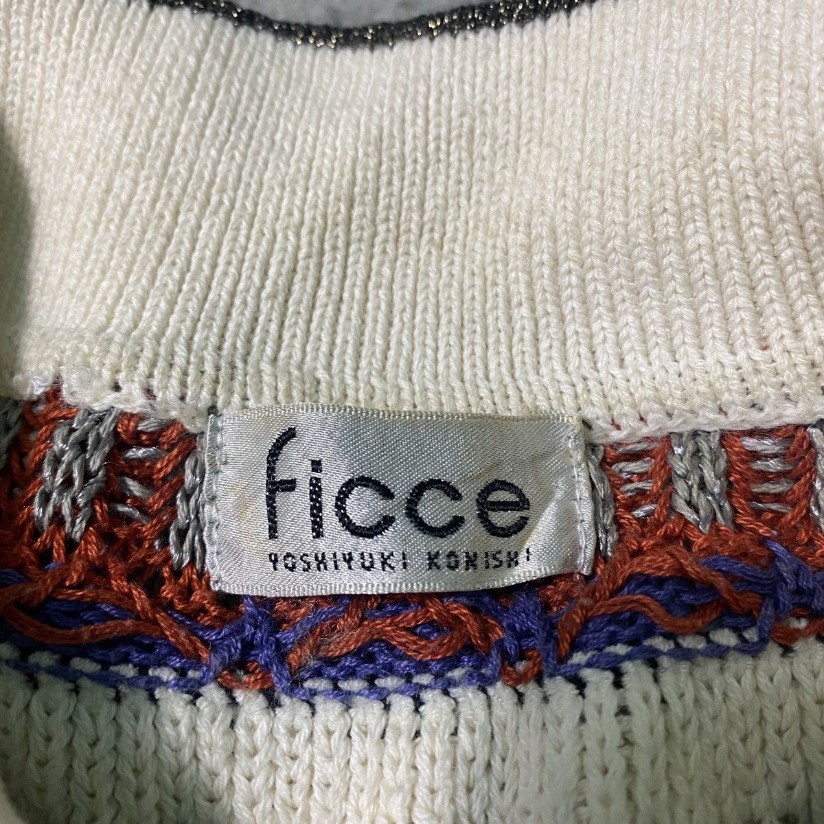 Other Rare Yoshiyuki Konishi Ficce Designer Cnit polo Full Colour Size US L / EU 52-54 / 3 - 6 Thumbnail