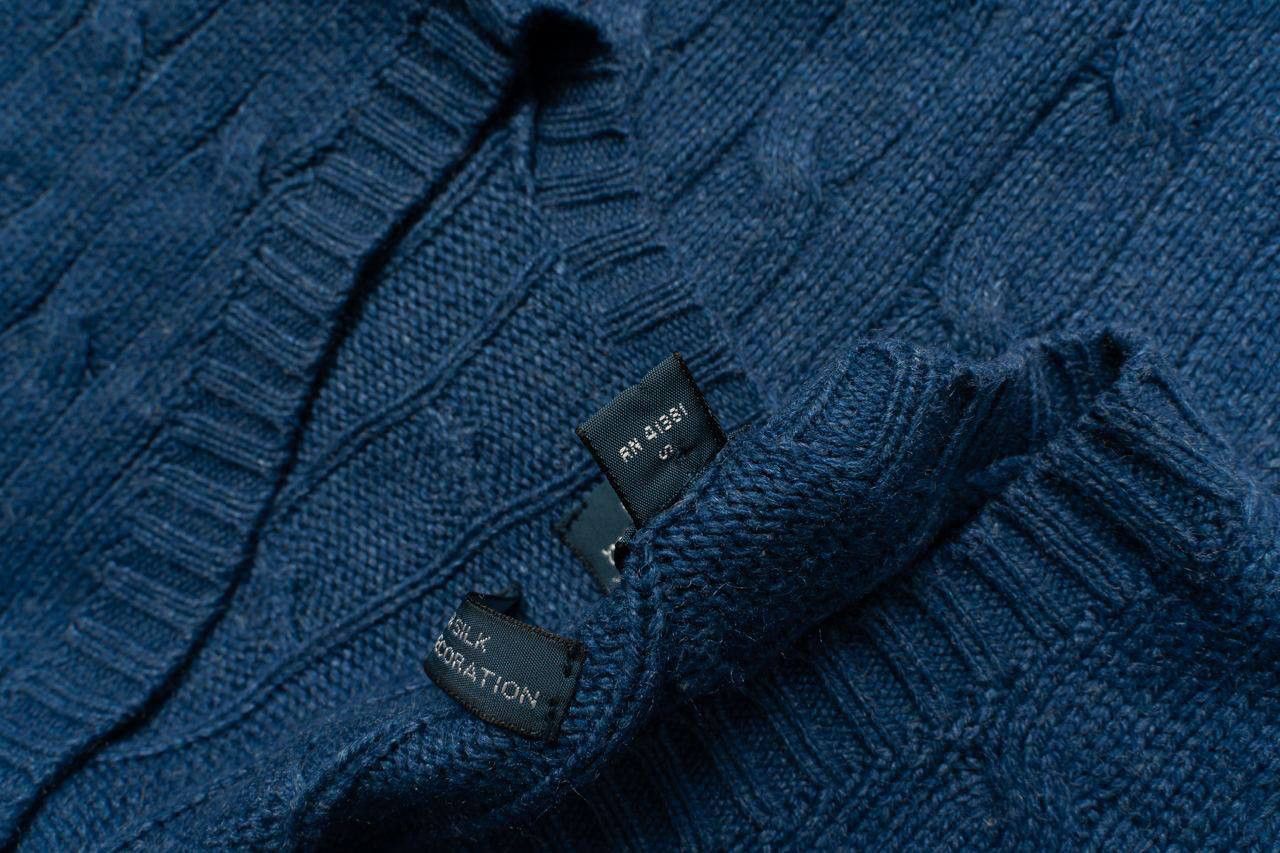 Polo Ralph Lauren 🔵 POLO RALPH LAUREN Vintage Tussah Silk Cable Knit Sweater Size US XL / EU 56 / 4 - 14 Thumbnail