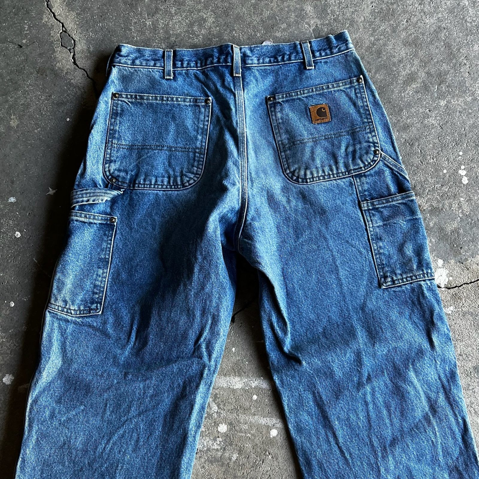 Carhartt × Vintage Carhartt denim blue jean double knee work carpenter pants Size US 33 - 6 Thumbnail