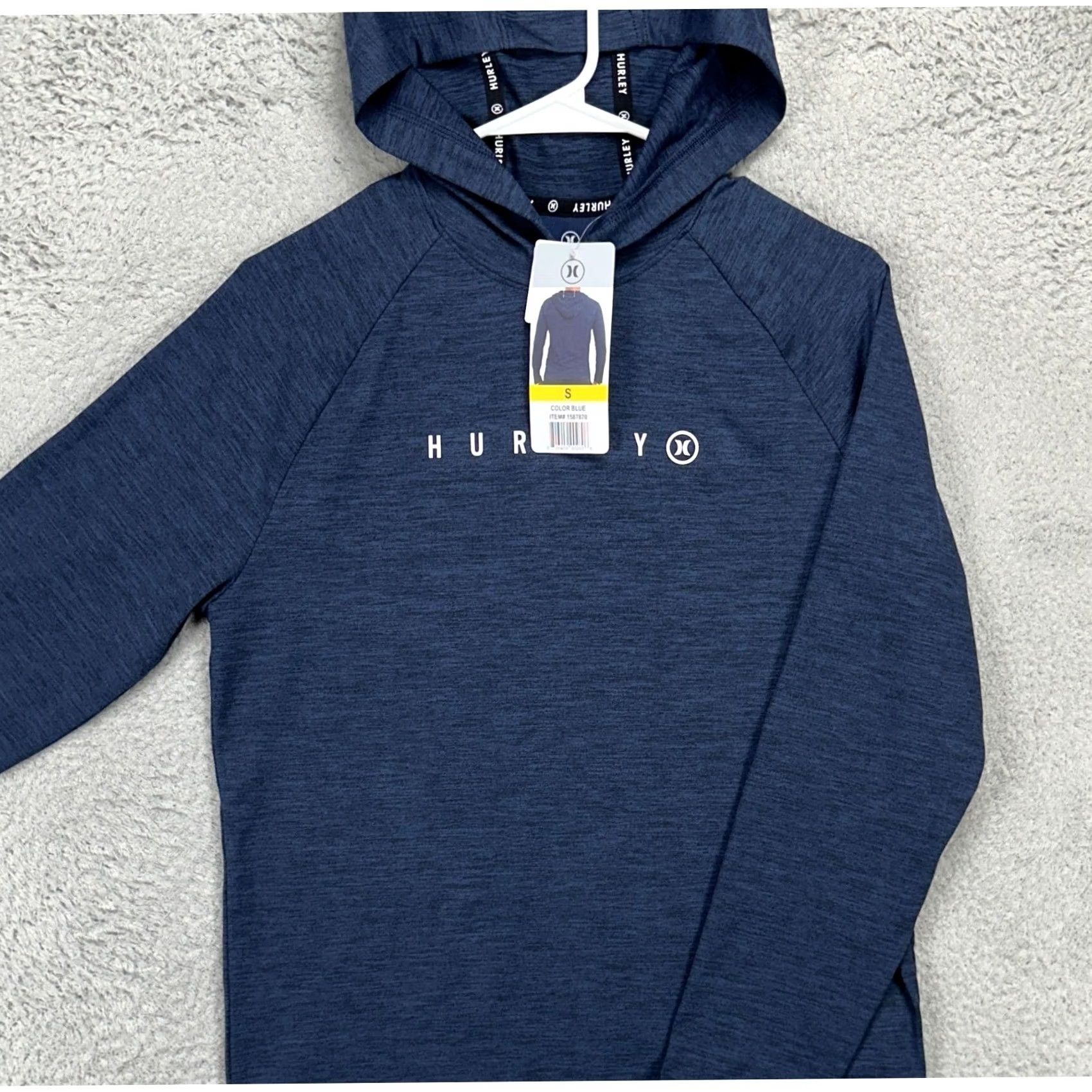 Hurley Hurley Mens Hoodie Shirt Small Blue Pullover Lightweight Long Sleeve Stretch NEW Size US S / EU 44-46 / 1 - 2 Thumbnail