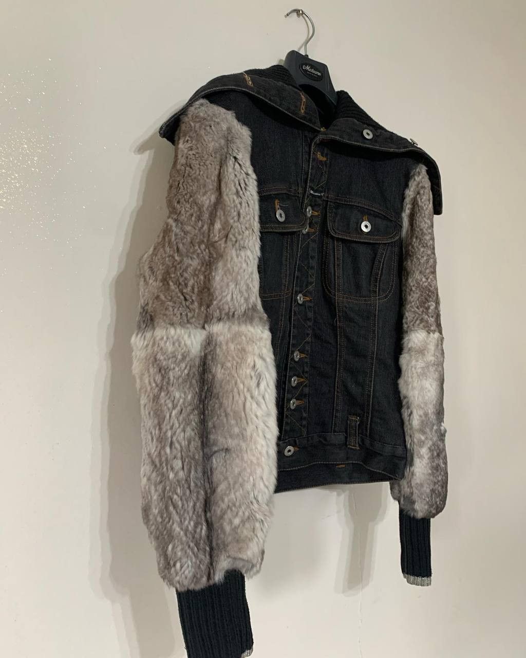 Dolce & Gabbana Vintage D&G Dolce Gabbana Rabbit Fur Denim Jacket sz.L Size L / US 10 / IT 46 - 4 Thumbnail