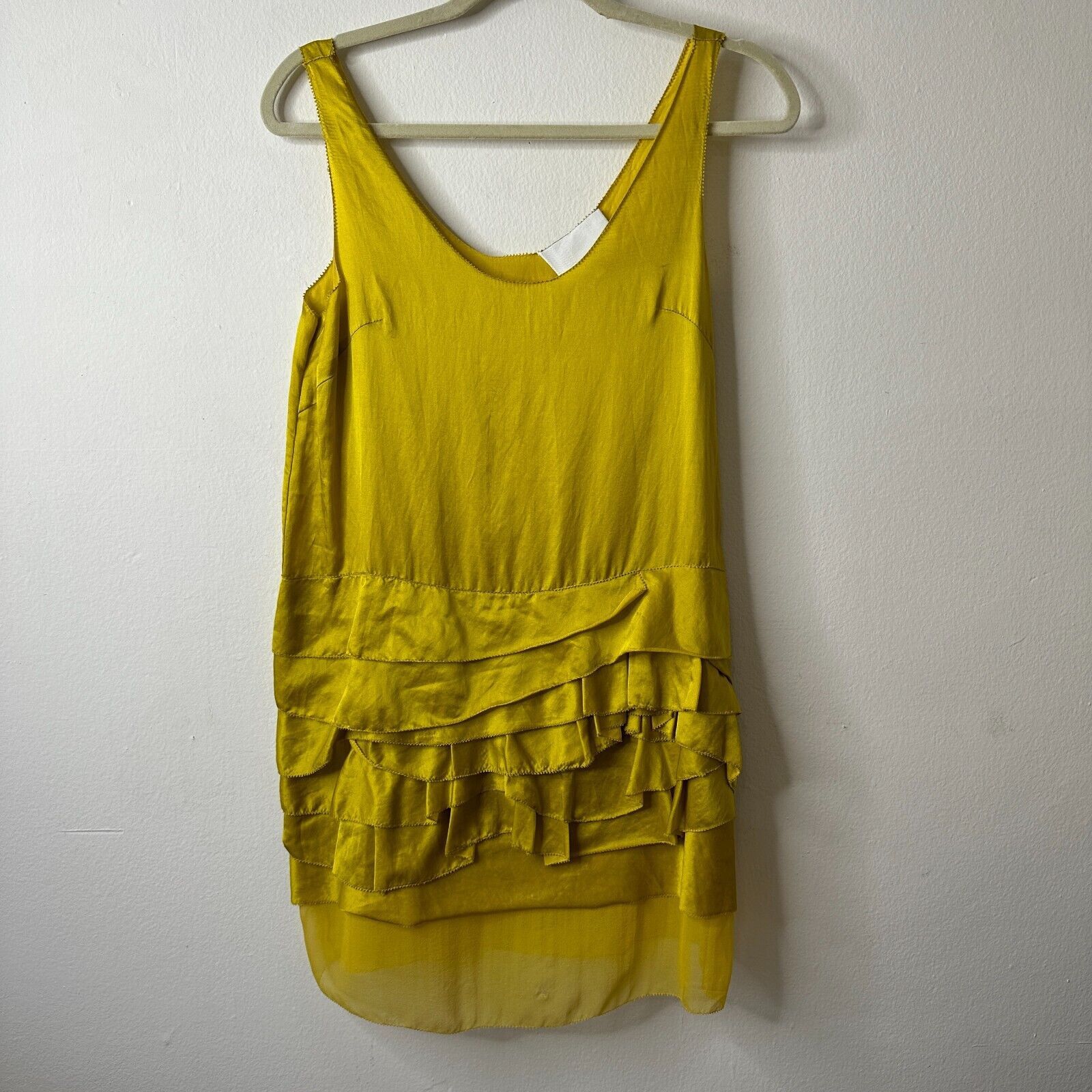 3.1 Phillip Lim 3.1 Phillip Lim Chartreus Yellow Silk Blend Tank Dress Mini Size XS / US 0-2 / IT 36-38 - 4 Thumbnail