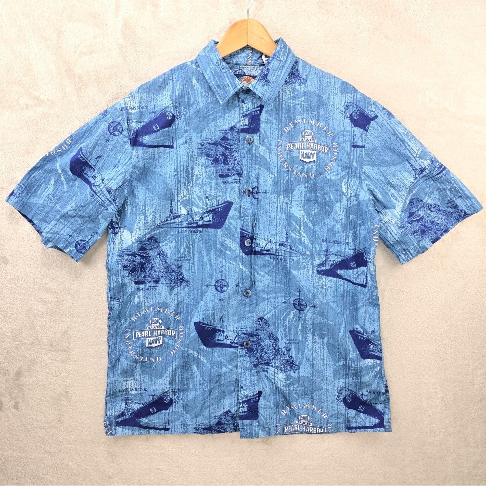 Jams World Jams World Shirt Mens Large Blue Pearl Harbor Navy Print Size US L / EU 52-54 / 3 - 1 Thumbnail
