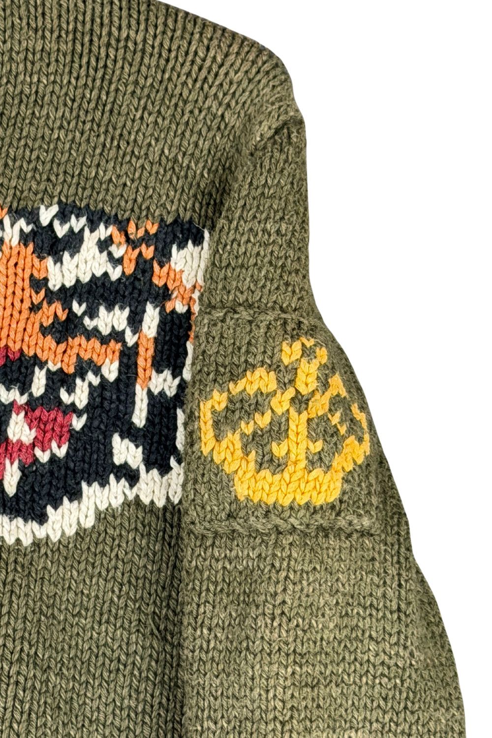 Ralph Lauren Polo Tiger Rose Cowichan Knit Cardigan 90s image 9