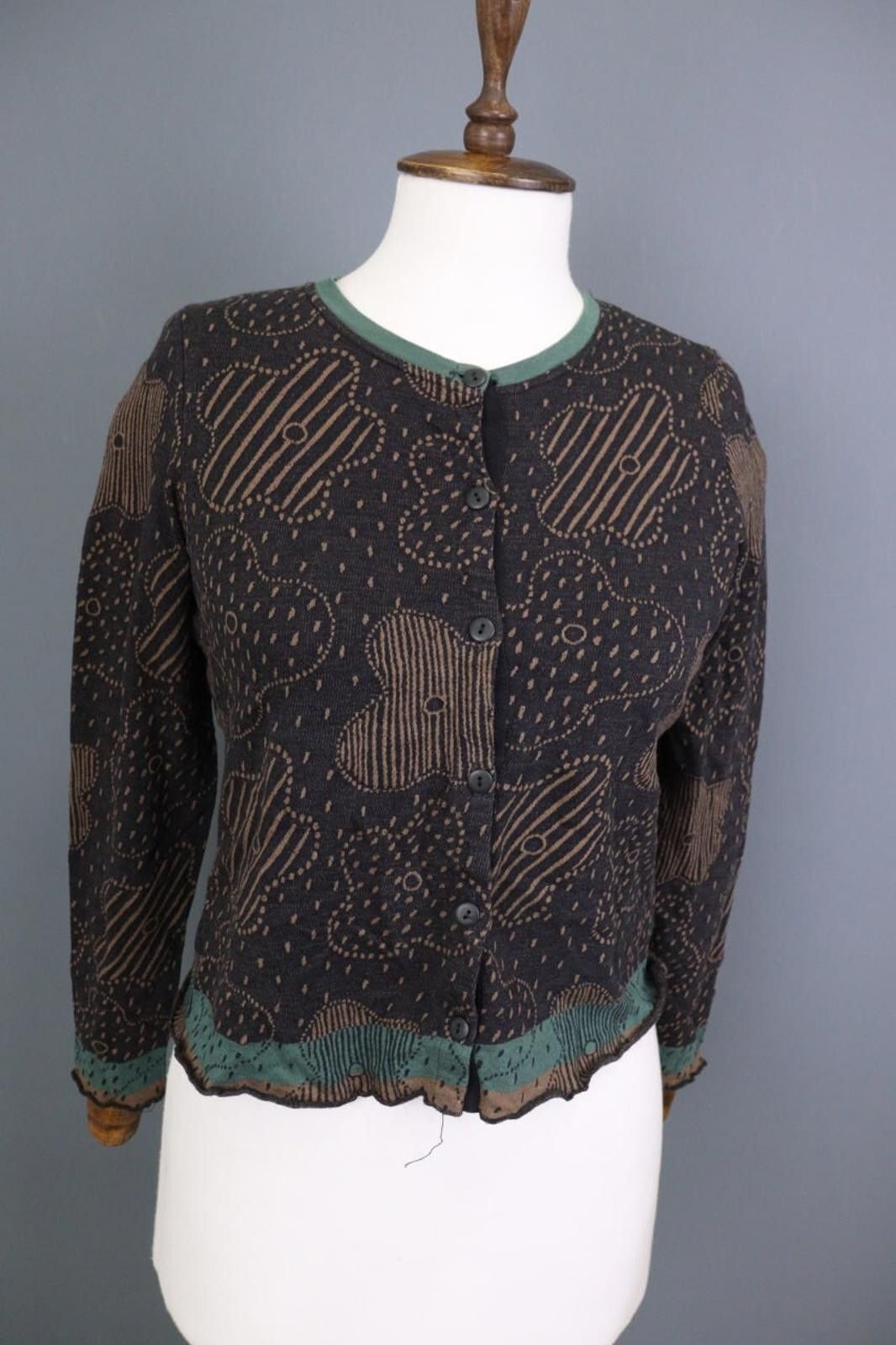 Designer Gudrun Sjödén Multicolor Floral Cotton Cardigan Size S Size S / US 4 / IT 40 - 6 Thumbnail
