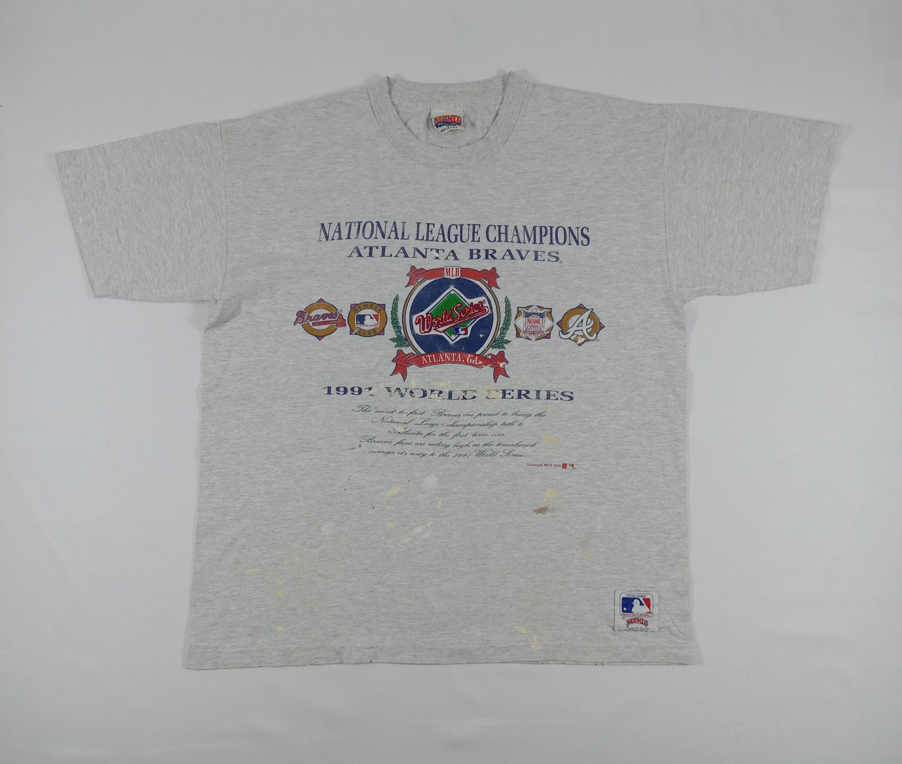 MLB Vintage Nutmeg 1991 World Series Atlanta Braves T Shirt Size US XL / EU 56 / 4 - 1 Thumbnail