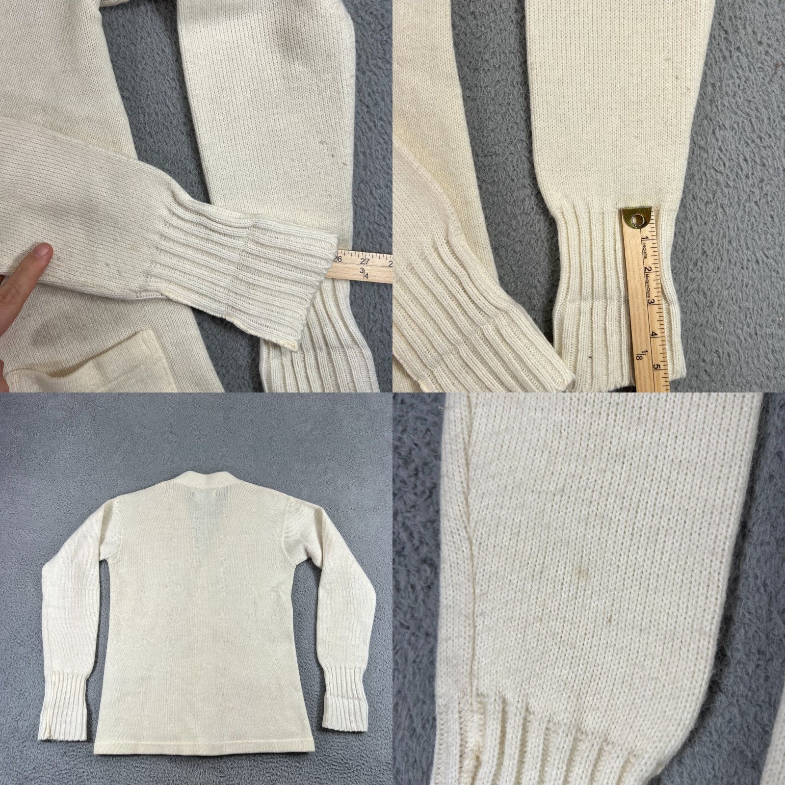 Vintage VINTAGE Athletic Knitwear Cardigan Sweater Women's Small White 80s Preppy Button Down V-Neck Knitwear Pockets Size S / US 4 / IT 40 - 8 Thumbnail