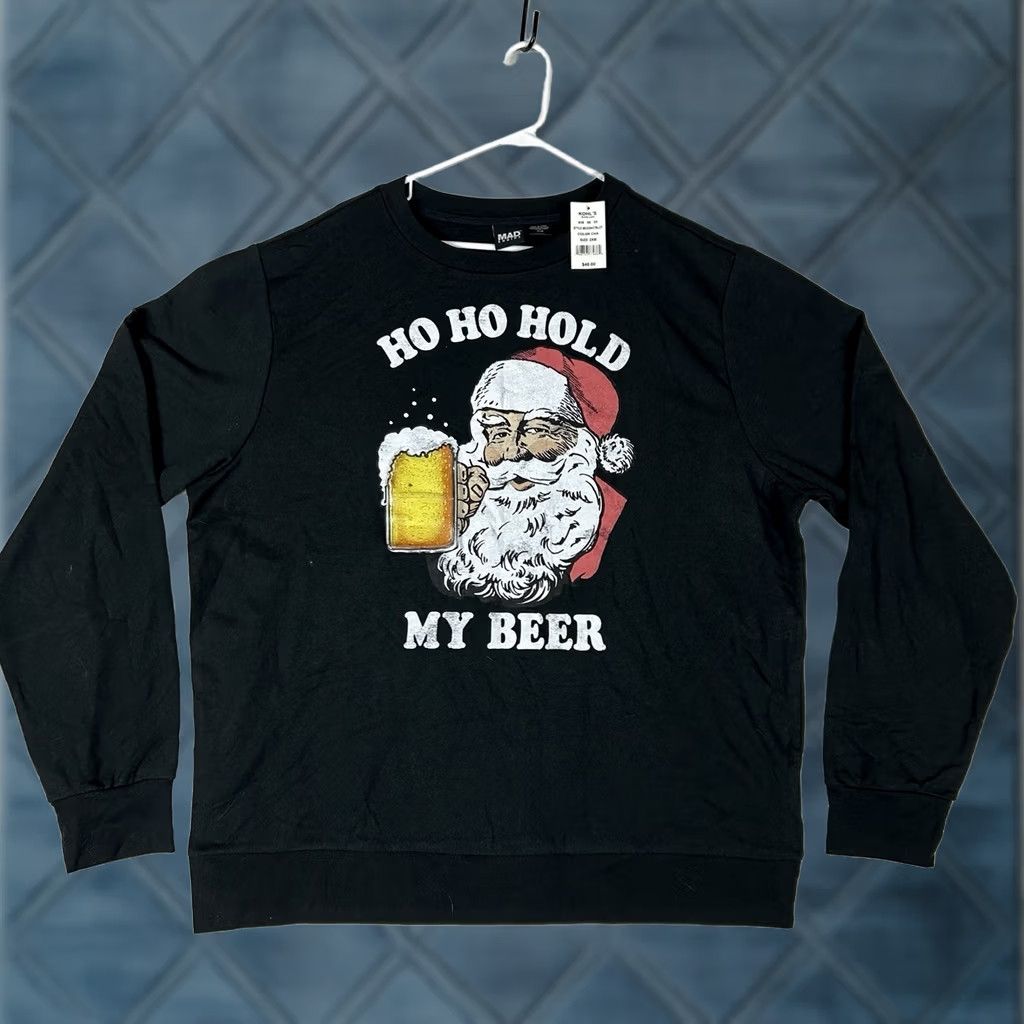 Mad Engine VINTAGE Ugly Christmas Shirt Long Sleeve Mens 2XB Black Ho Ho Hold My Beer NEW Kohls Top Size US XXL / EU 58 / 5 - 1 Thumbnail