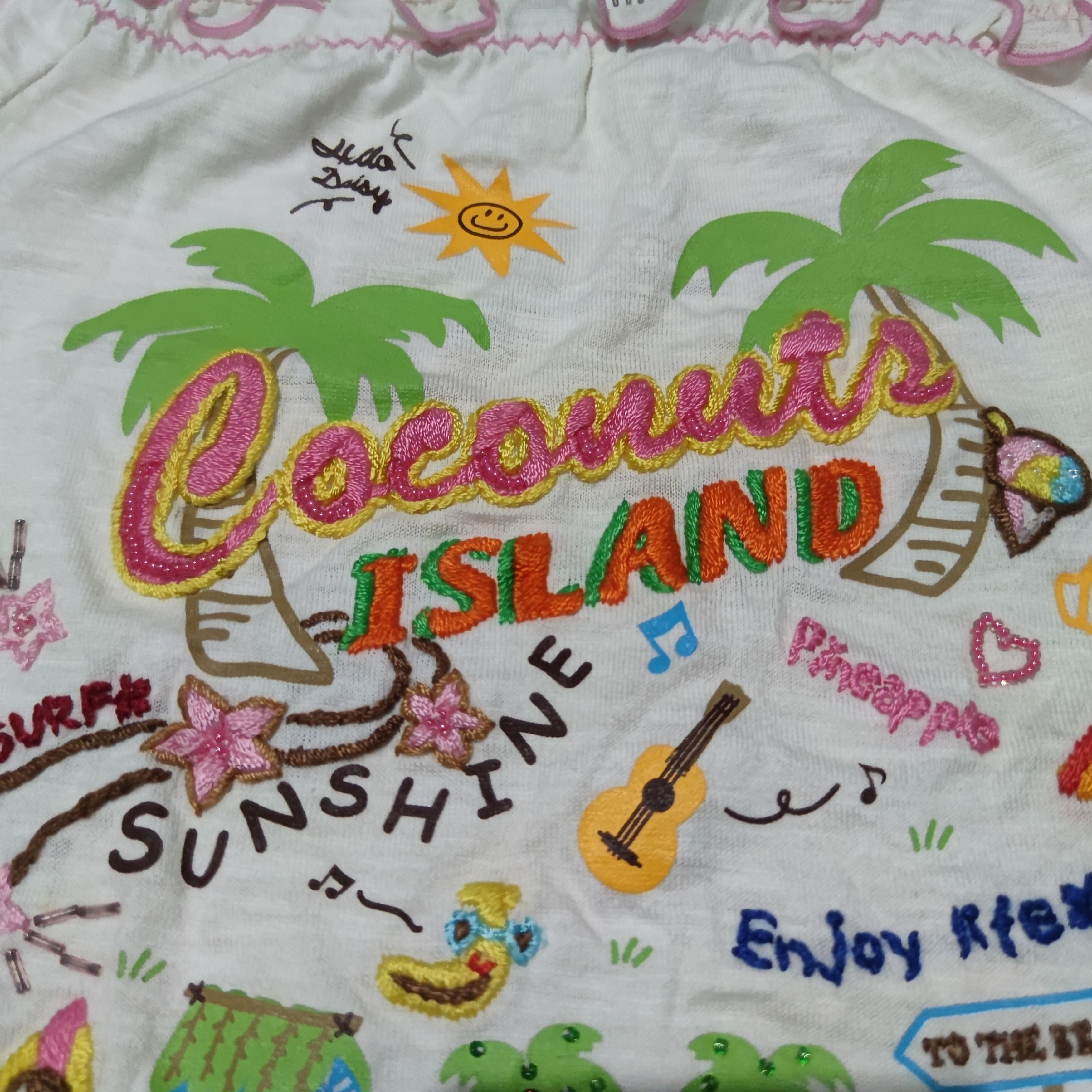 Angel Blue × Hysteric Glamour × Japanese Brand 2000s Daisy Lovers Coconuts Island Embroidered T Shirt Size L / US 10 / IT 46 - 4 Thumbnail