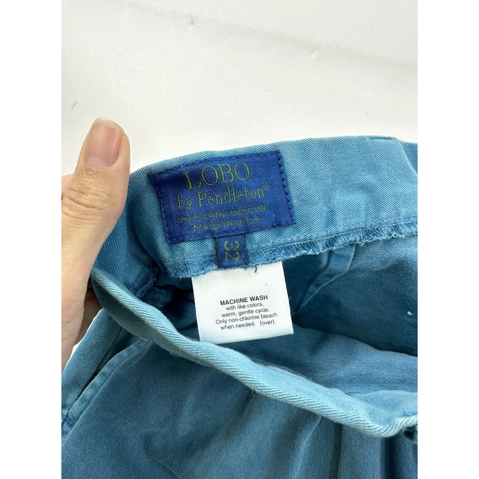 Vintage VINTAGE Lobo Pendleton Pleated Shorts Mens 32 Blue Bermuda Men 32 Blue Size US 32 / EU 48 - 3 Thumbnail