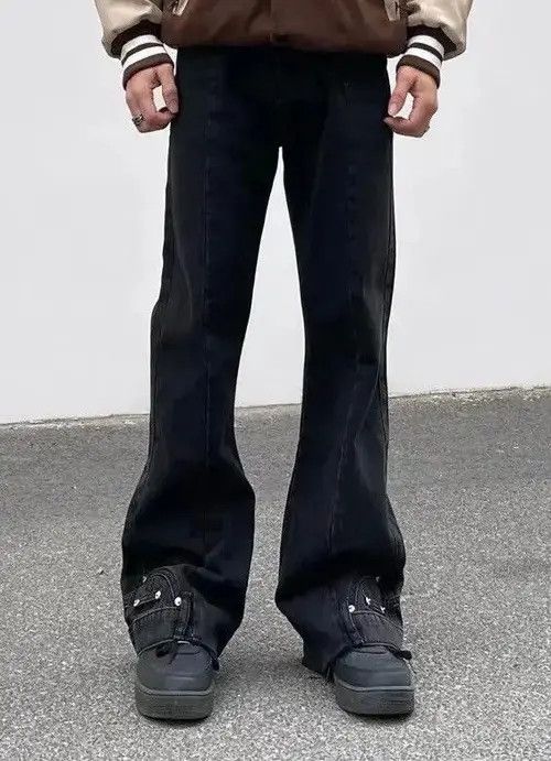 Japanese Brand Fashion Vintage Brown Baggy Men Cargo Flare Jean Size US 36 / EU 52 - 6 Thumbnail