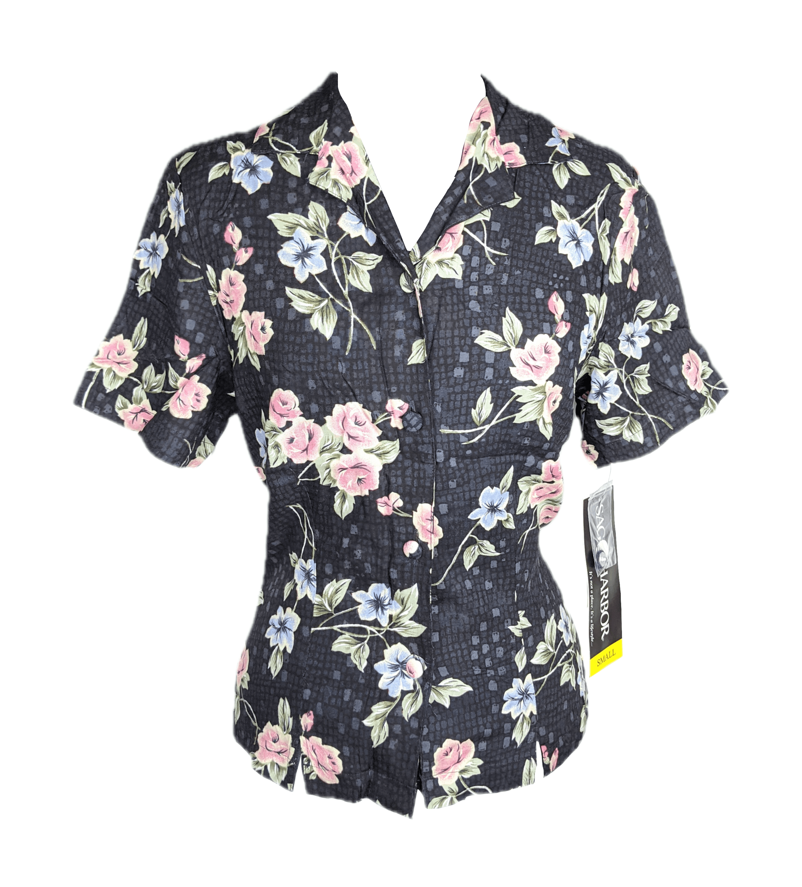 Vintage 1990's Deadstock Sag Harbor Floral Blouse Size S / US 4 / IT 40 - 3 Thumbnail