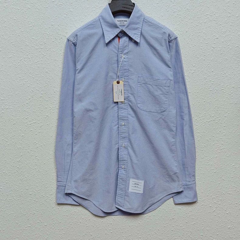Thom Browne Thom Browne size2 Loathing front light blue Oxford shirt Size US M / EU 48-50 / 2 - 1 Thumbnail