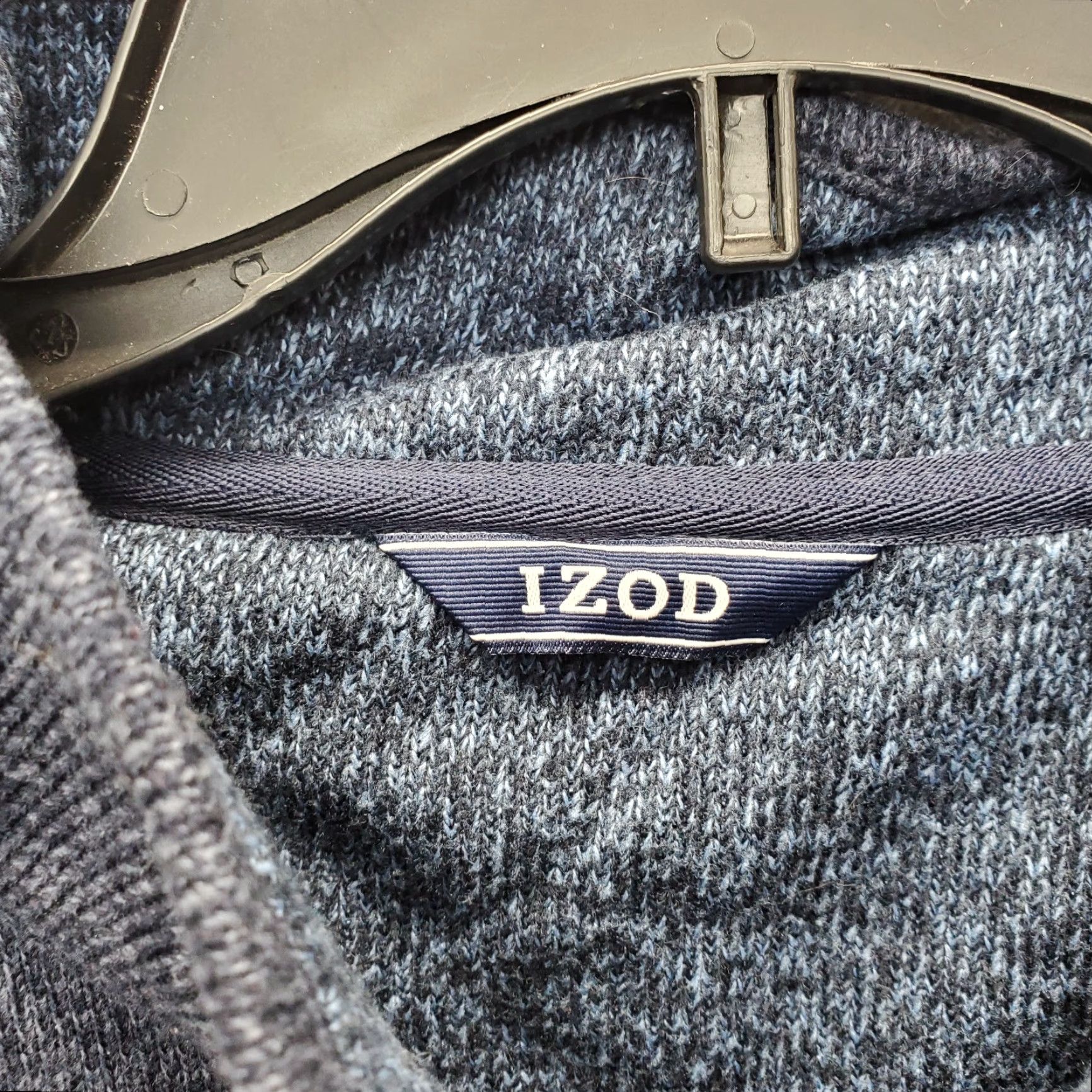 Izod IZOD Mens Pullover Sweater 2XL Blue Knit Embroidered Logo Quarter Zip Casual Bed Linen? Size US XXL / EU 58 / 5 - 5 Thumbnail