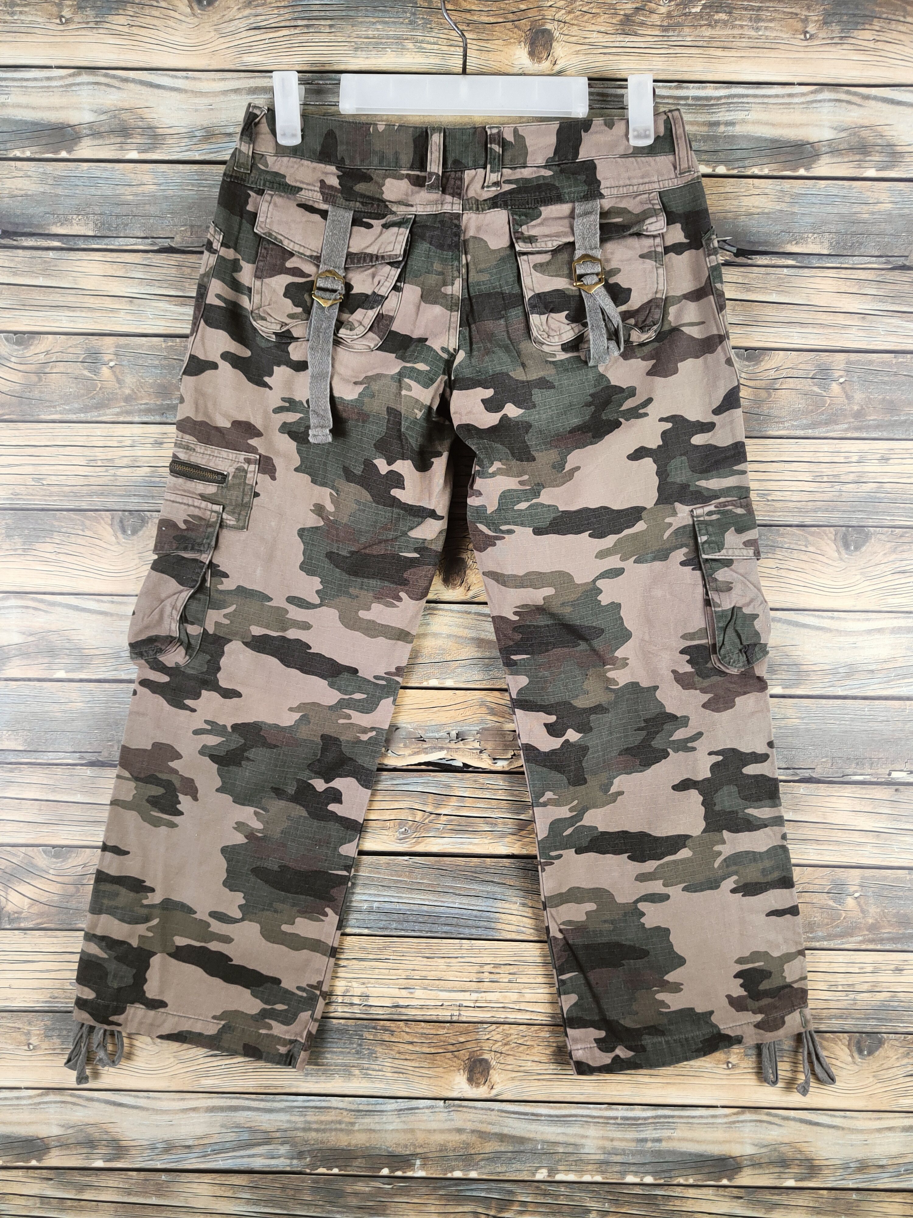 Japanese Brand A.L.C.X Camouflage Multipocket Cargo Pants #S2844 Size 27" / US 4 / IT 40 - 7 Thumbnail