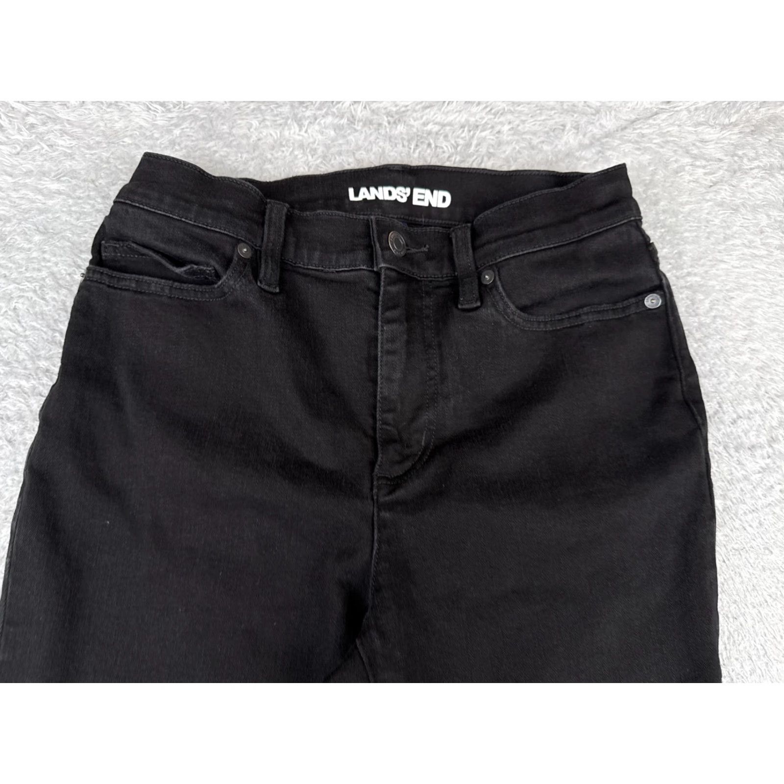 Lands' End Lands' End Jeans Women's 4 Black Mid Rise Bootcut Cotton Blend Zip Fly 26x31 Size 27" / US 4 / IT 40 - 4 Thumbnail