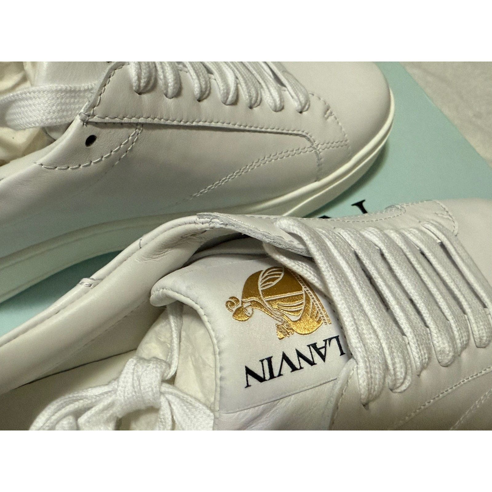 Lanvin Lanvin DDB0 White Leather Sneakers EU 40 US Men 7 , Women 9 Size US 7 / EU 40 - 4 Thumbnail