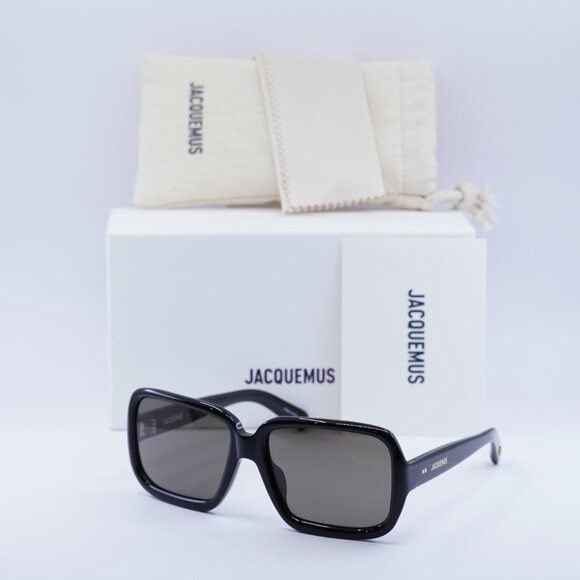 Jacquemus Jacquemus JAC/86 C1 Sunglasses Shiny Black Square Frame Size ONE SIZE - 1 Thumbnail