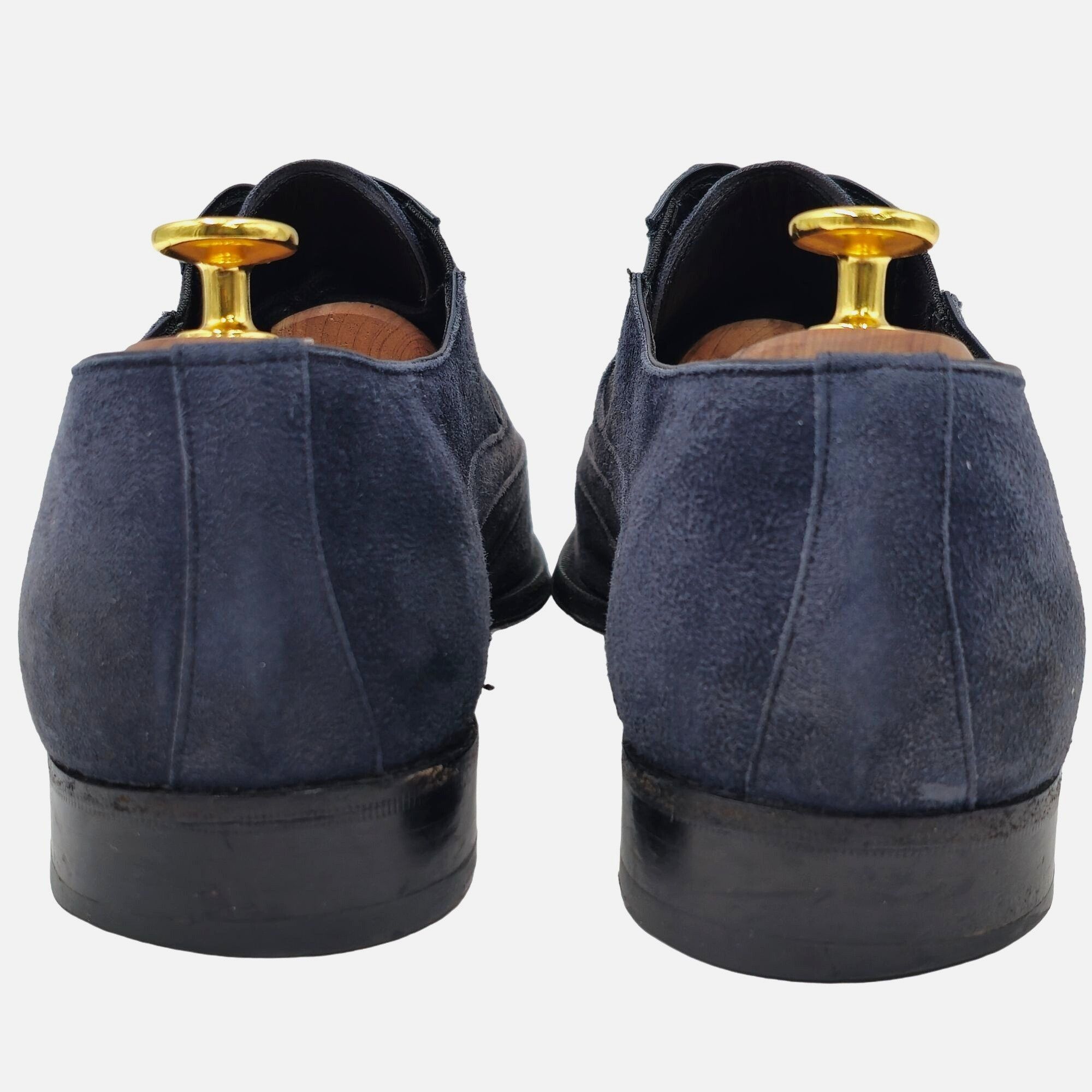 Mezlan Mezlan Hoffman Men's 8.5M Blue Suede Leather Wingtip Oxfords Size US 8.5 / EU 41-42 - 6 Thumbnail