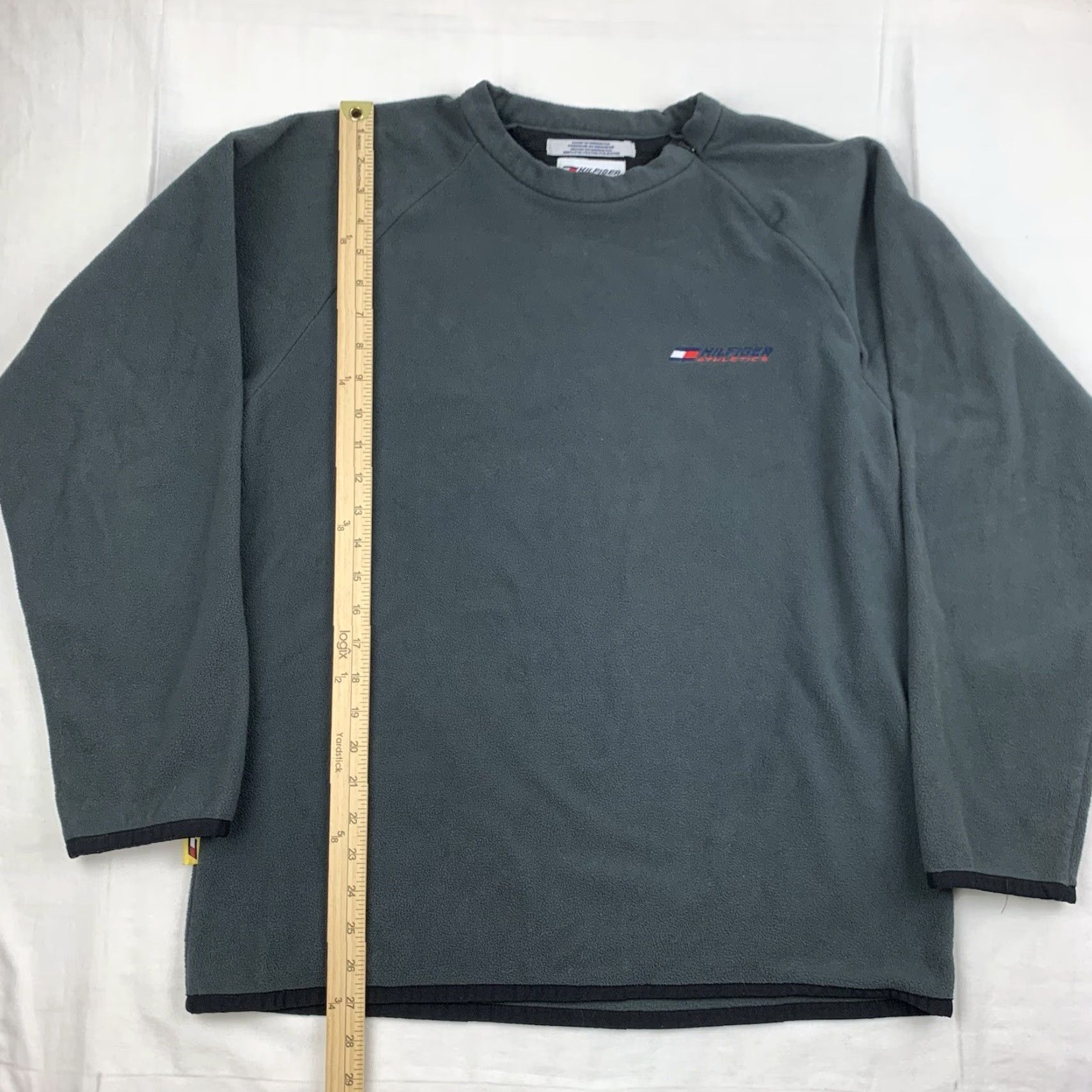 Tommy Hilfiger Vintage Tommy Hilfiger Athletics Fleece Pullover Jacket Adult Large Gray Zip 90s Size US L / EU 52-54 / 3 - 7 Thumbnail