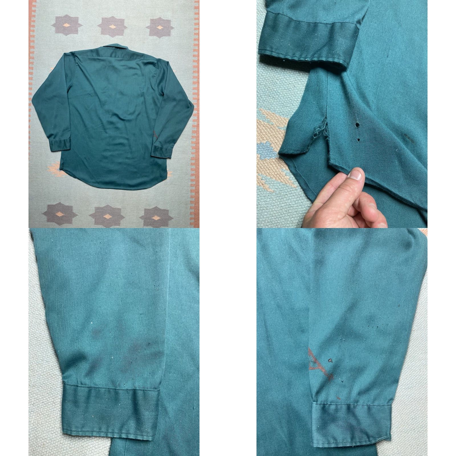 Vintage VINTAGE 70s long sleeve work shirt twill shirt XL distressed Size US XL / EU 56 / 4 - 8 Thumbnail