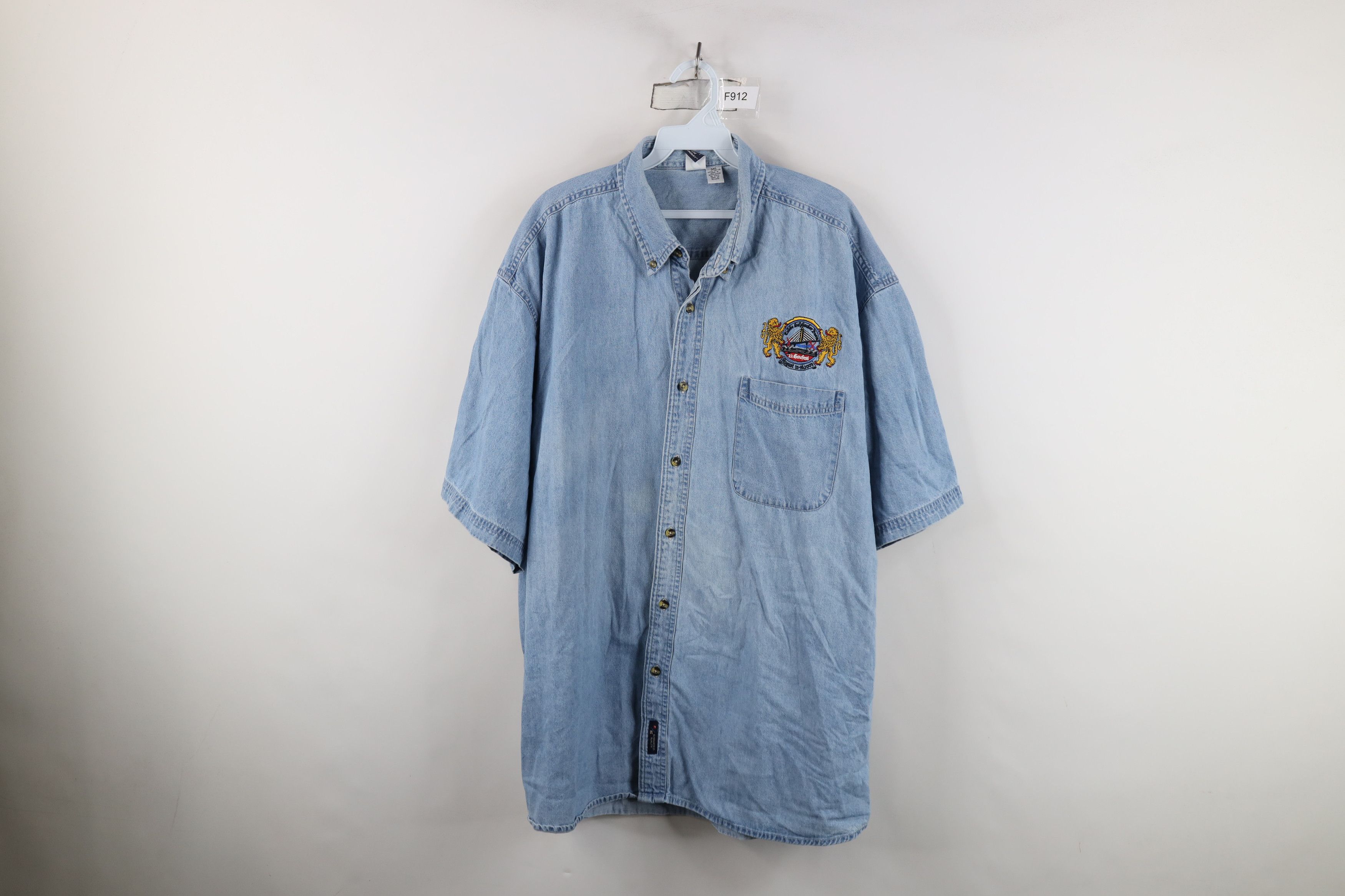 Vintage Vintage Y2K American Festival Denim Jean Button Down Shirt Size US XXL / EU 58 / 5 - 1 Thumbnail