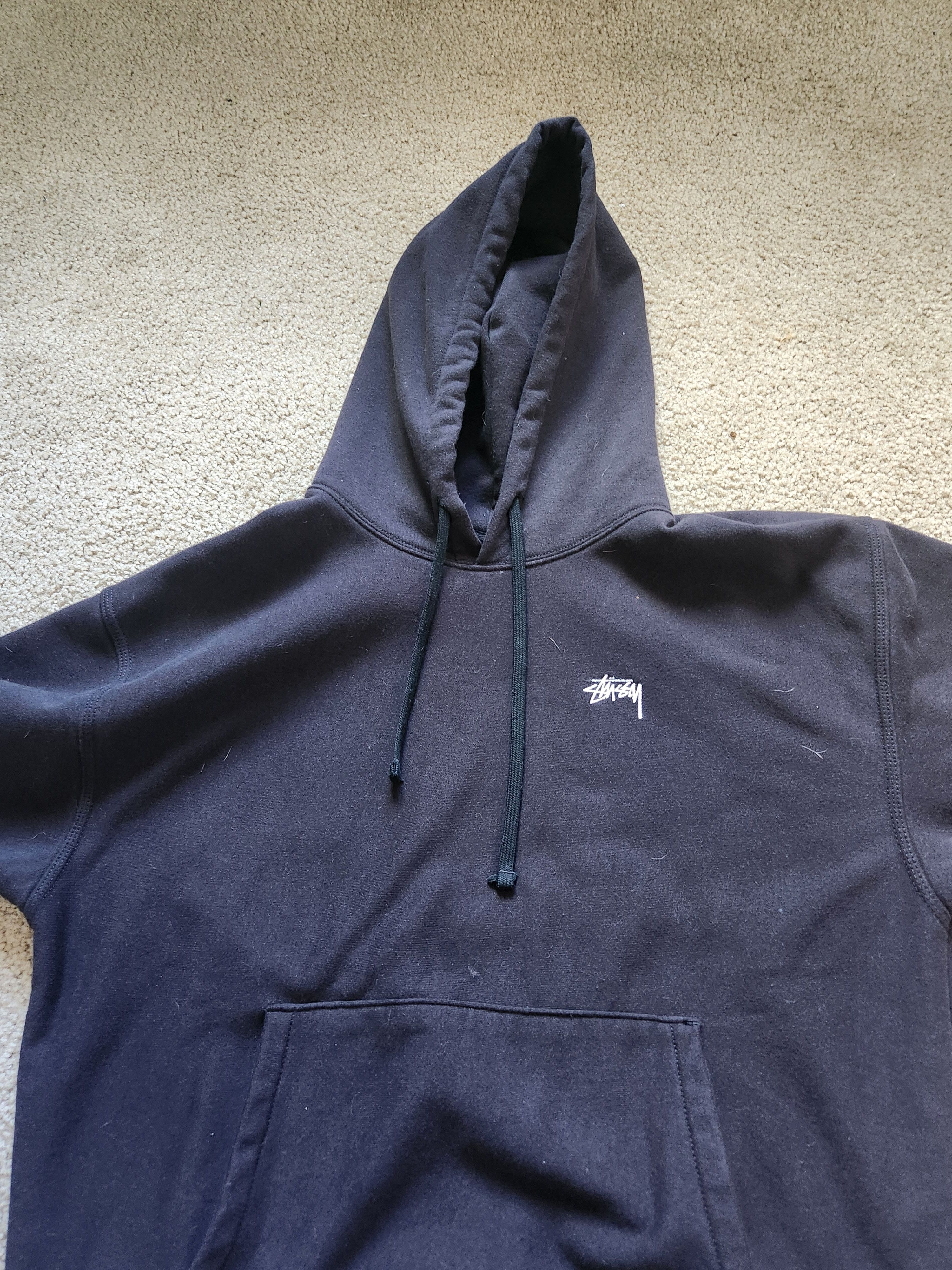 image of Stussy Stock Logo Hoodie in Black, Men's (Size XL)