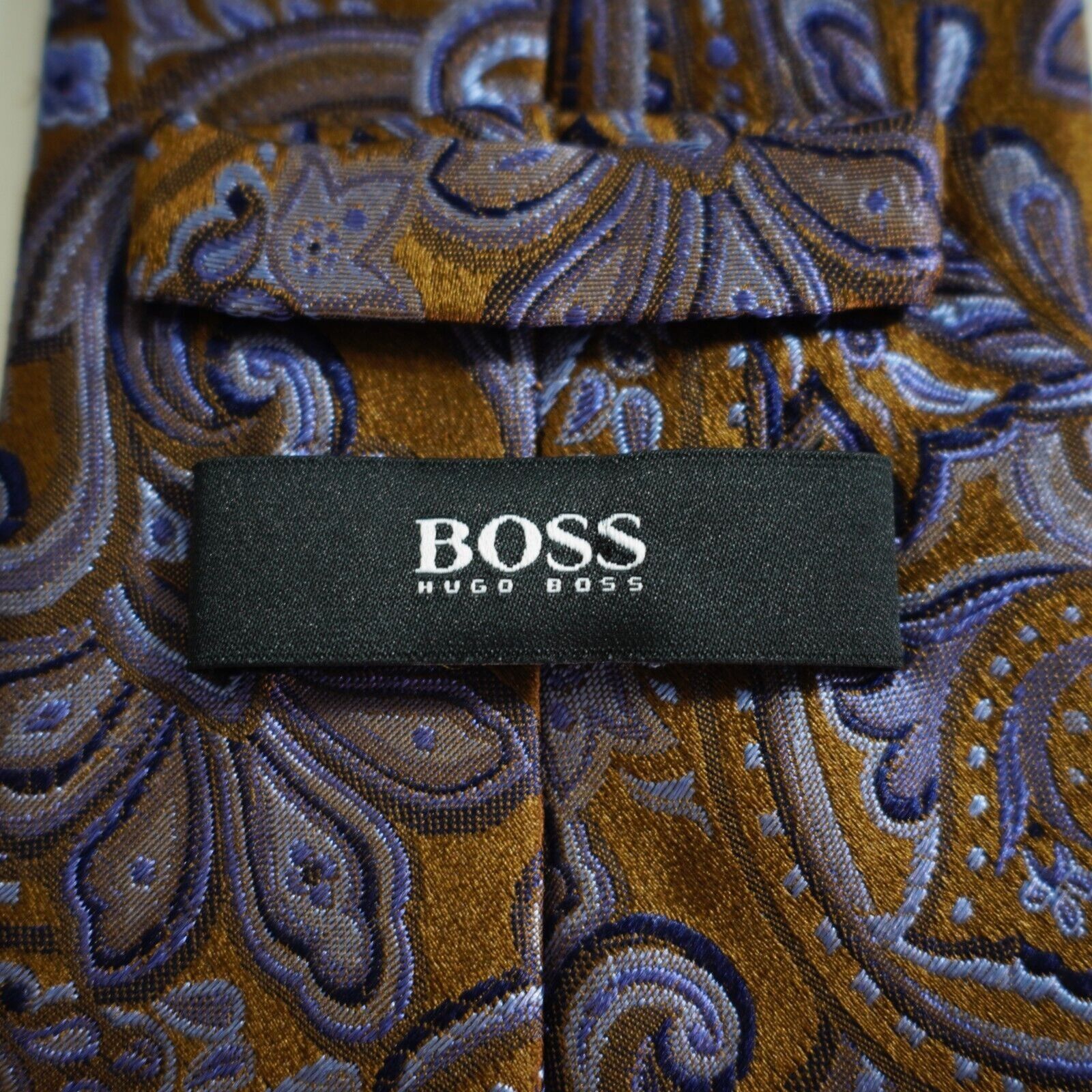 Hugo Boss Boss Hugo Boss Brown Blue Paisley Floral Woven Silk Tie Size ONE SIZE - 3 Thumbnail