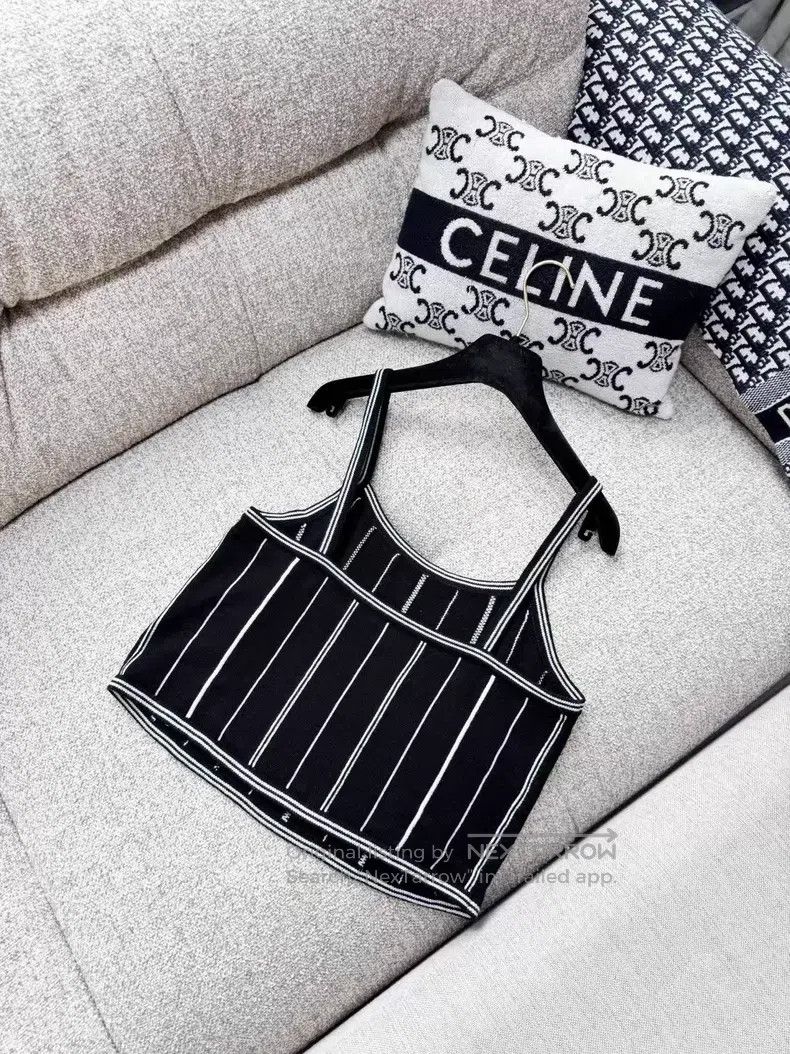 Chanel Chanel Vertical striped knitted suspenders Size XS / US 0-2 / IT 36-38 - 3 Thumbnail