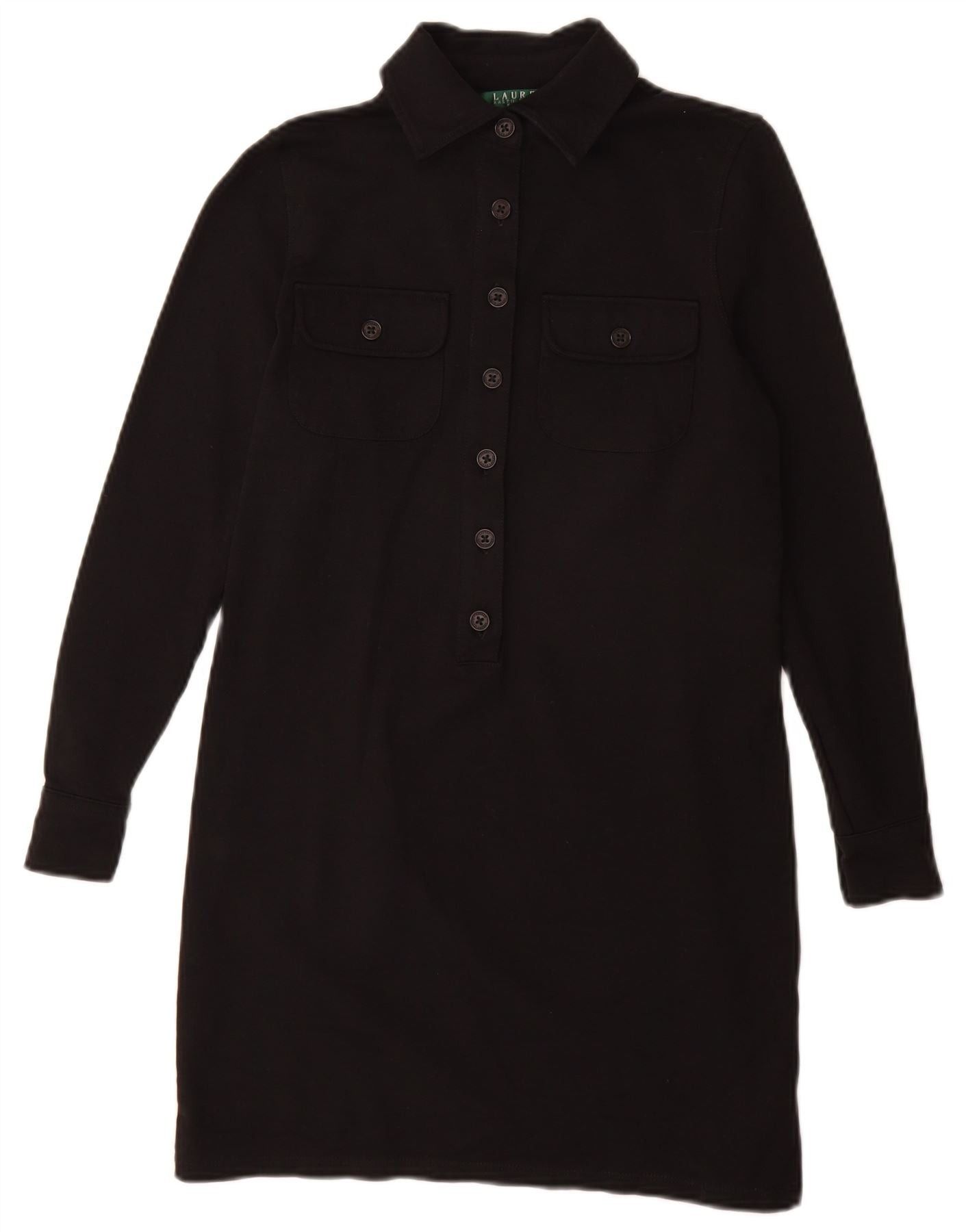 Ralph Lauren Womens Long Sleeve Shirt Dress UK 6 XS Black Viscose Size XXS / US 00 / IT 34 - 1 Thumbnail