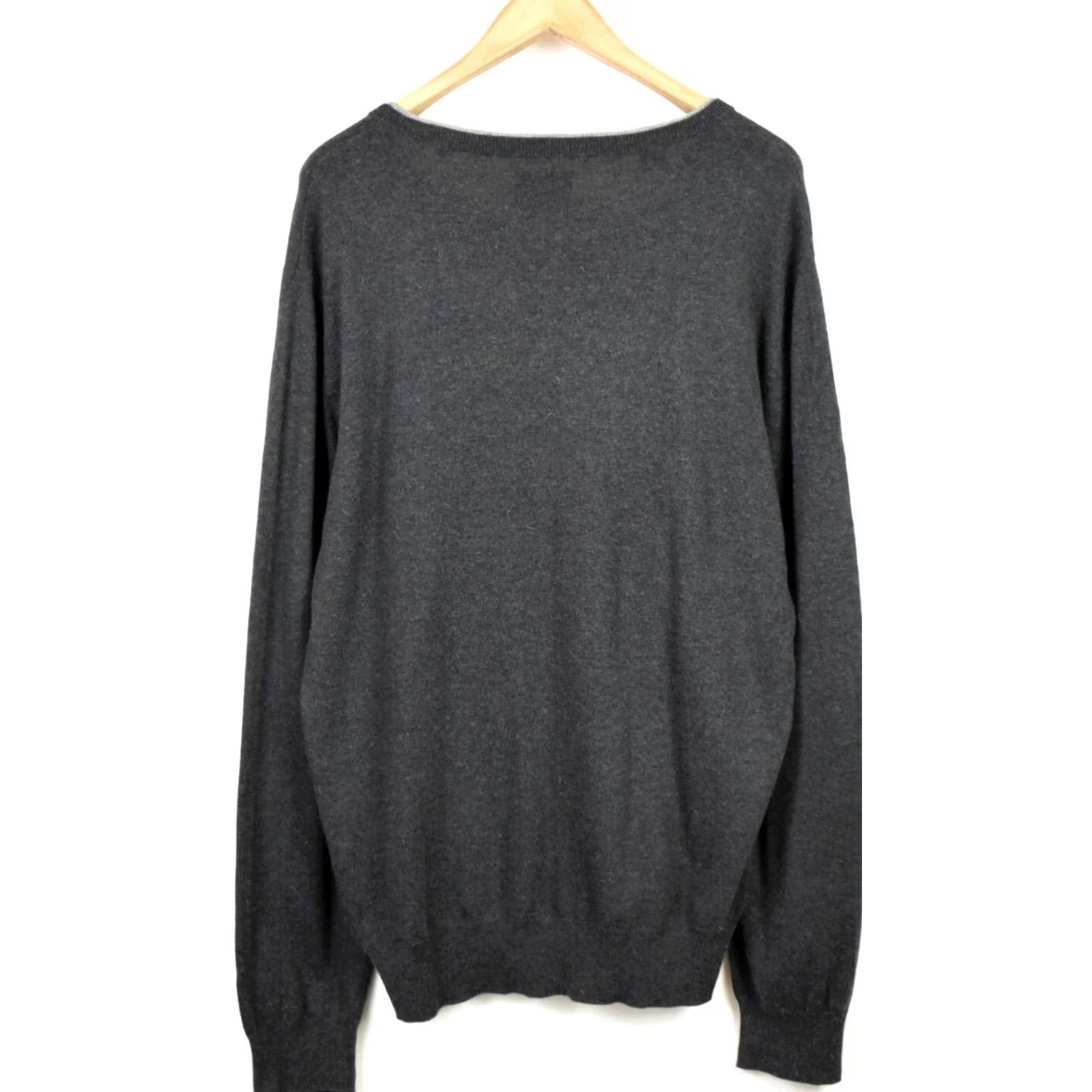 Scotch & Soda SCOTCH & SODA Men's Grey Logo V-Neck Knitted Pullover Jumper 2XL Size US XXL / EU 58 / 5 - 2 Thumbnail