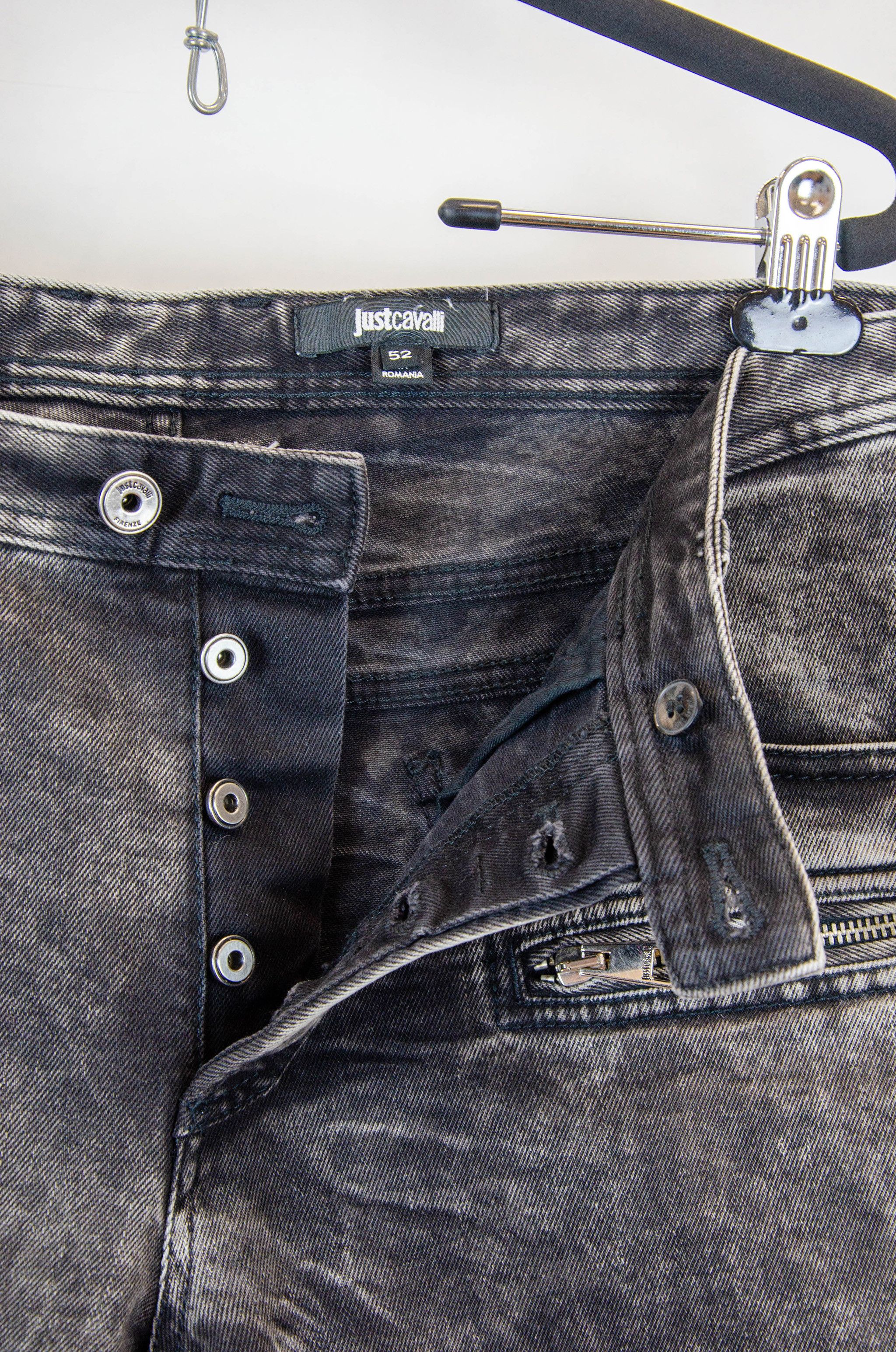 Just Cavalli Just Cavalli Biker Jeans Grey Wash – Size 52 Size US 36 / EU 52 - 12 Thumbnail