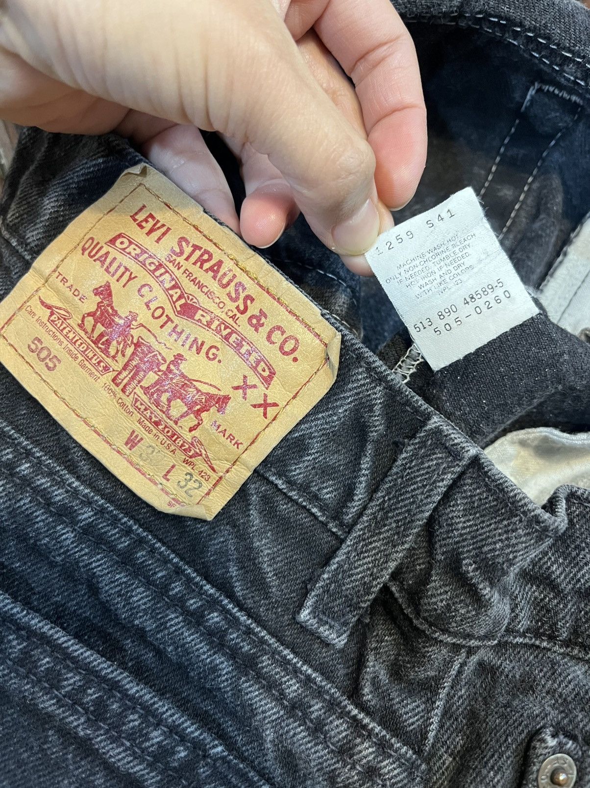 Levi's Vintage Clothing Leiv’s 505 U.S.A Black Denim Size US 32 / EU 48 - 7 Thumbnail