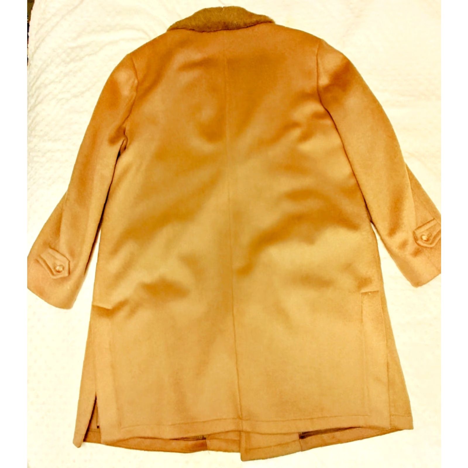 Vintage VINTAGE Zero King 100% Wool Long Coat - Brown, Faux Fur, 1960s Trench/ Mac, Regular 44, Adults, Everyday Size US S / EU 44-46 / 1 - 6 Thumbnail