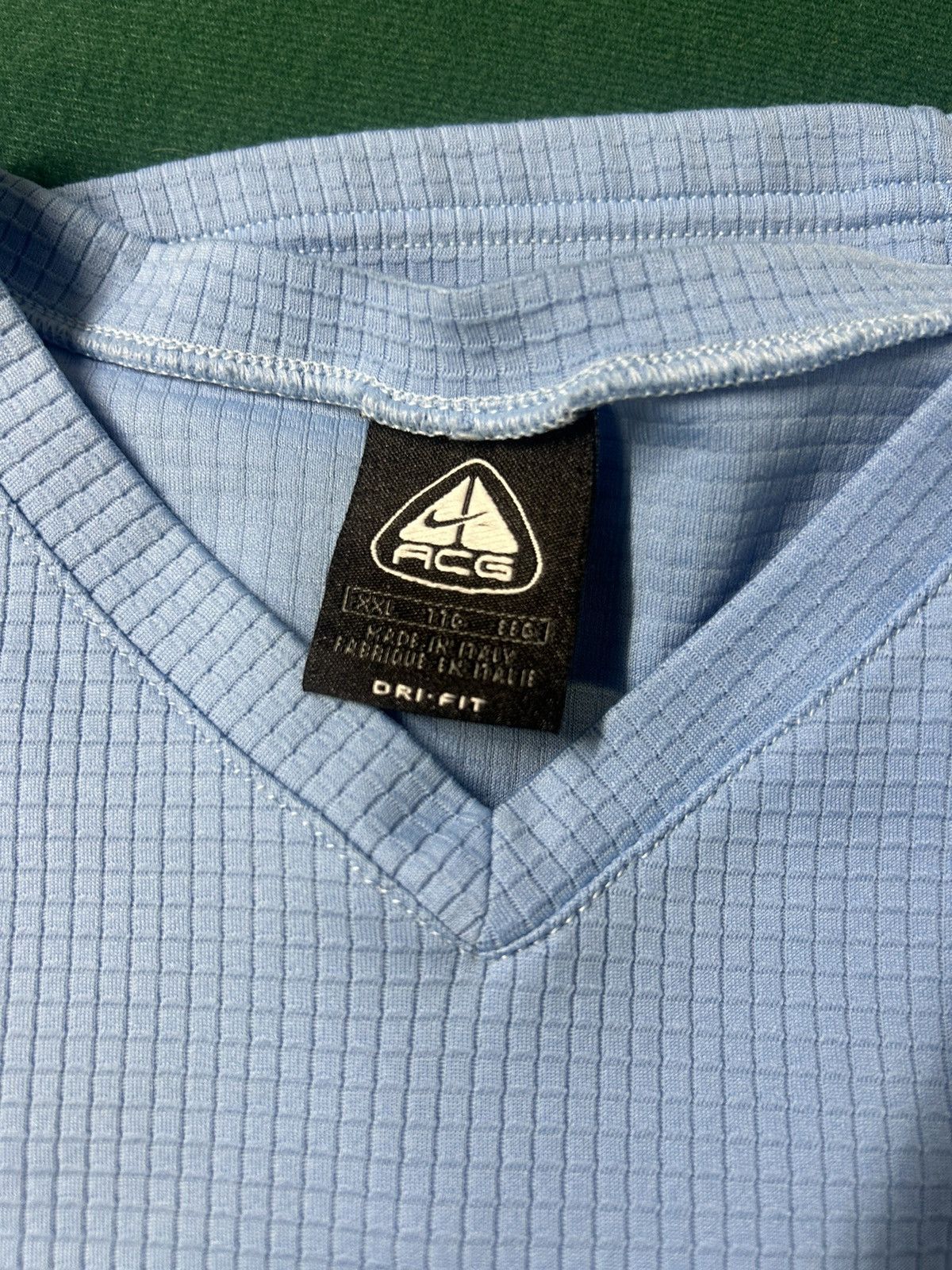 Nike ACG Nike ACG Dri-Fit Light Blue Grid Waffle Shirt Size US XXL / EU 58 / 5 - 6 Thumbnail