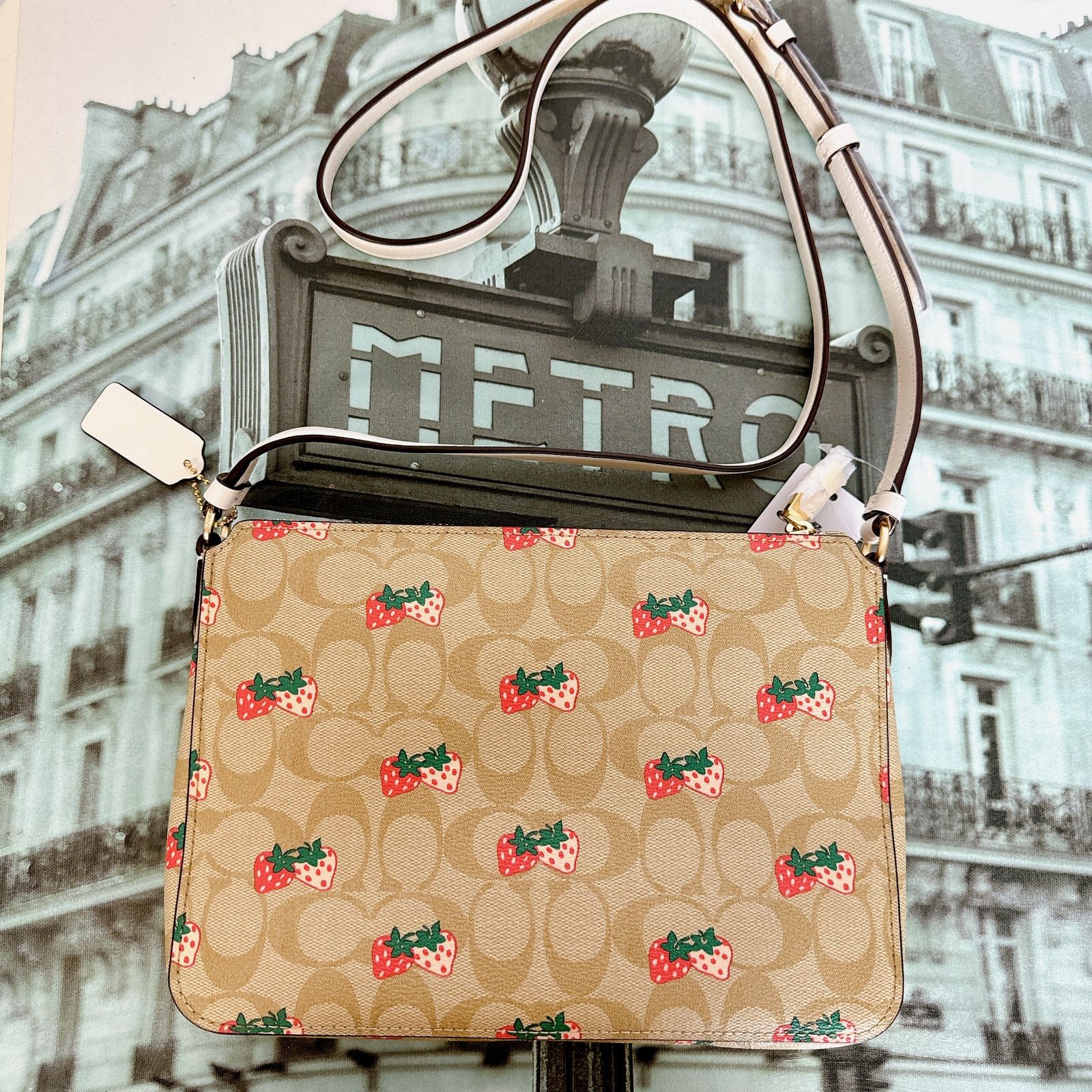 Coach Coach 91513 Gallery File Bag In Signature Canvas IN Khaki Size ONE SIZE - 3 Thumbnail