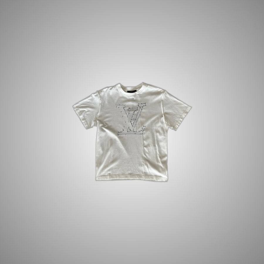 Louis Vuitton LOUIS VUITTON WHITE & BLUE LV STITCH LOGO T-SHIRT Size US L / EU 52-54 / 3 - 1 Thumbnail