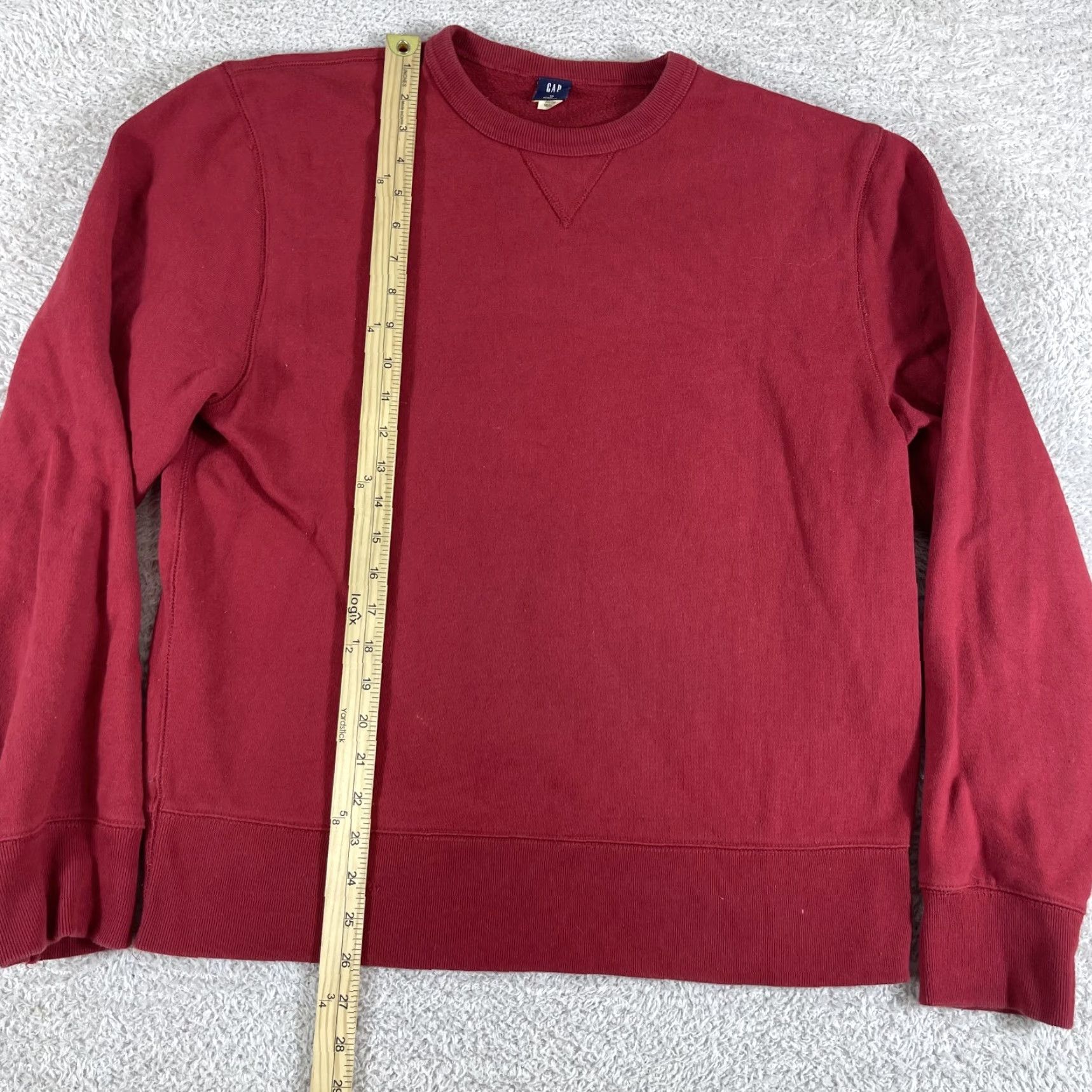 Gap VINTAGE GAP Crewneck Sweatshirt Mens M Red Heavyweight 90s YZY Y2K Single V Crewneck Pullover Sweatshirt Mens Size US M / EU 48-50 / 2 - 6 Thumbnail