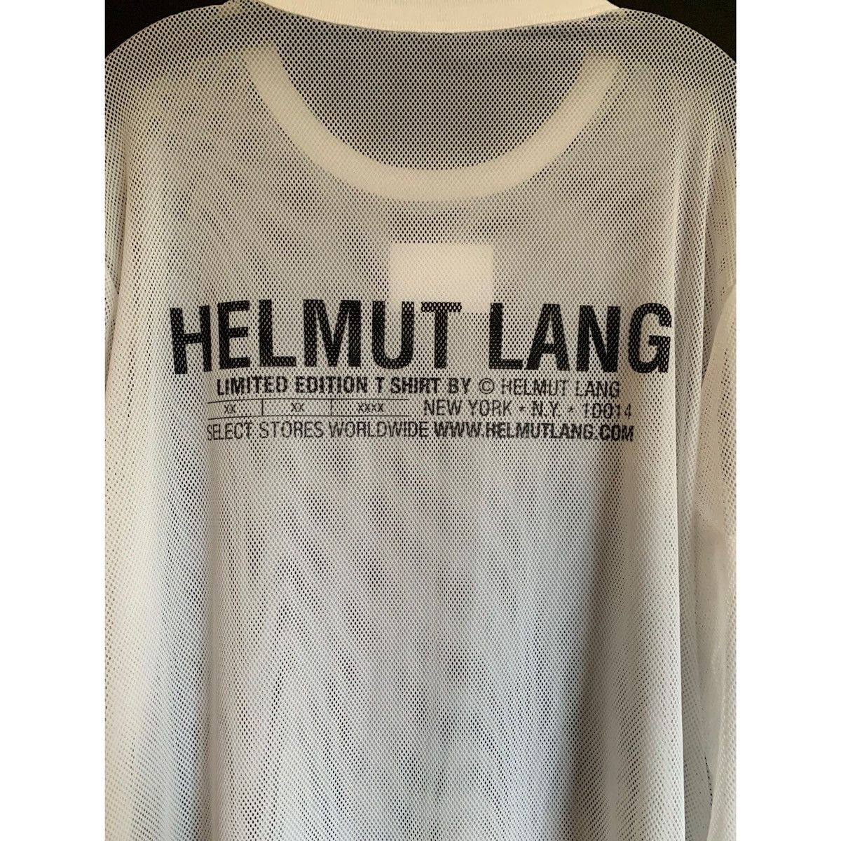 Helmut Lang HELMUT LANG WHITE LOGO MESH TOP Size US L / EU 52-54 / 3 - 2 Thumbnail