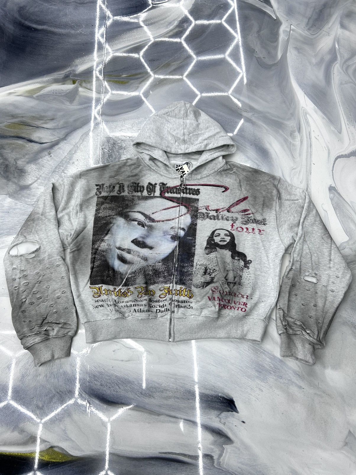 Vale Vale Valley Fest Zip Up Hoodie Grey Black Red Size M Size US M / EU 48-50 / 2 - 1 Thumbnail