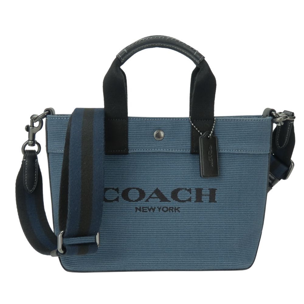 Coach Coach Tote 20 Canvas Leather 2Way Tote Bag Canvas Tote Bag Cu299 in Blue, Women's