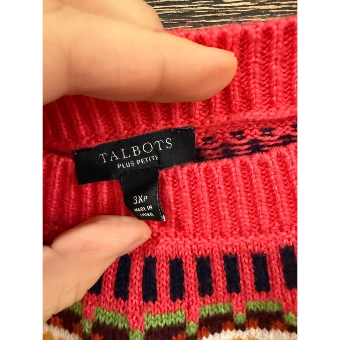 Other Talbots fair isle crew neck sweater Plus size 3X petite Size 4XL / US 24-26 - 4 Thumbnail