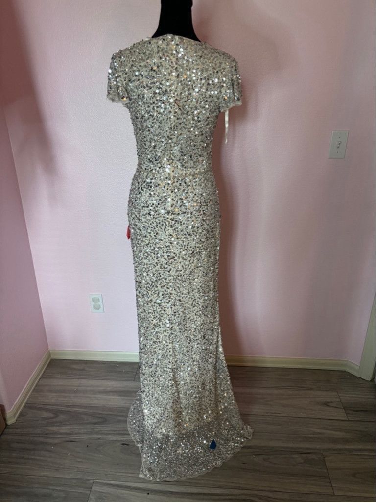 Mac Duggal Women's Mac Duggal Dress, Silver, Size 6 Size M / US 6-8 / IT 42-44 - 8 Thumbnail