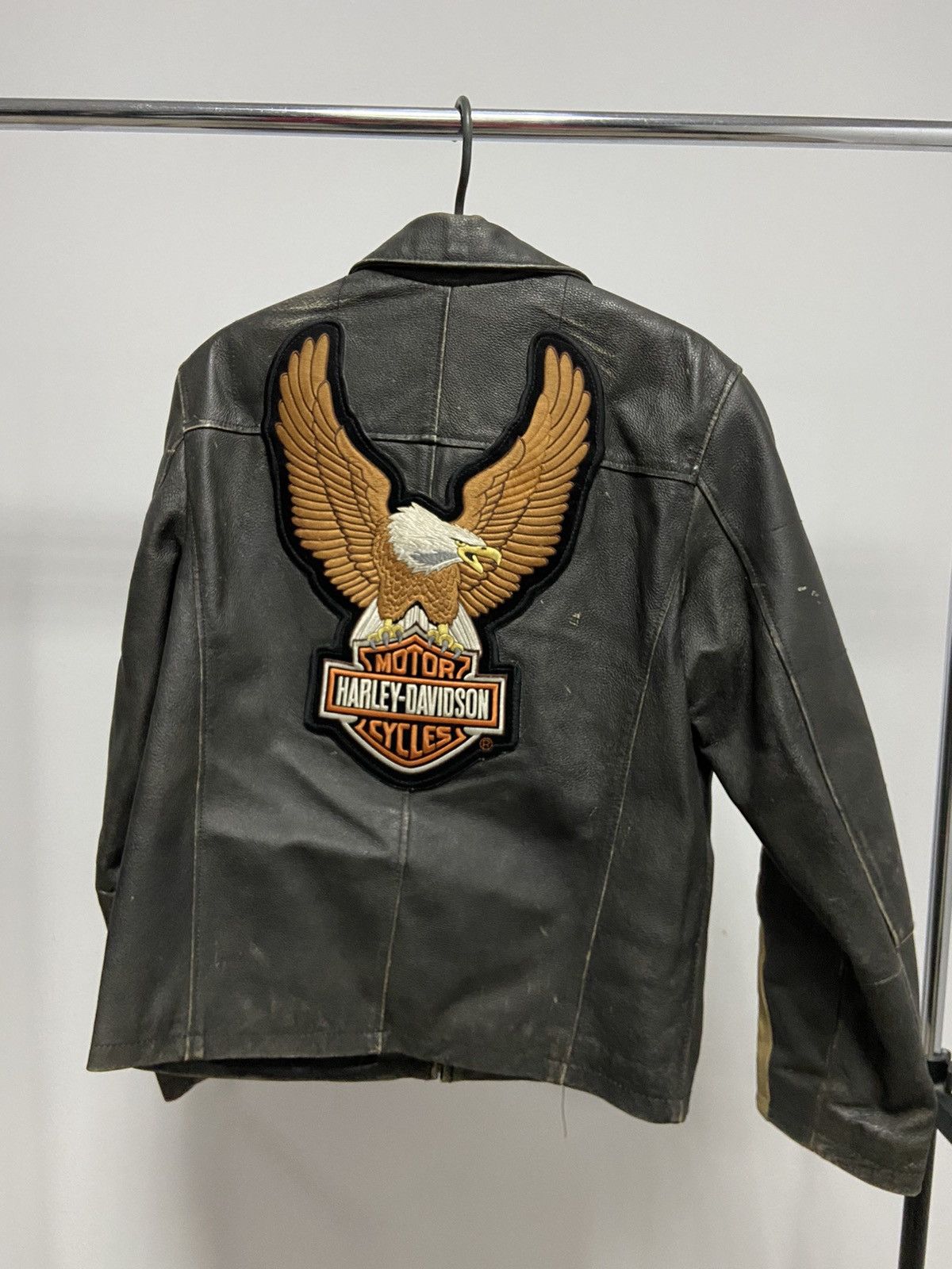 Harley Davidson × Vintage Harley Davidson leather jacket big logo eagle 🦅 moto vintage Size US M / EU 48-50 / 2 - 1 Thumbnail