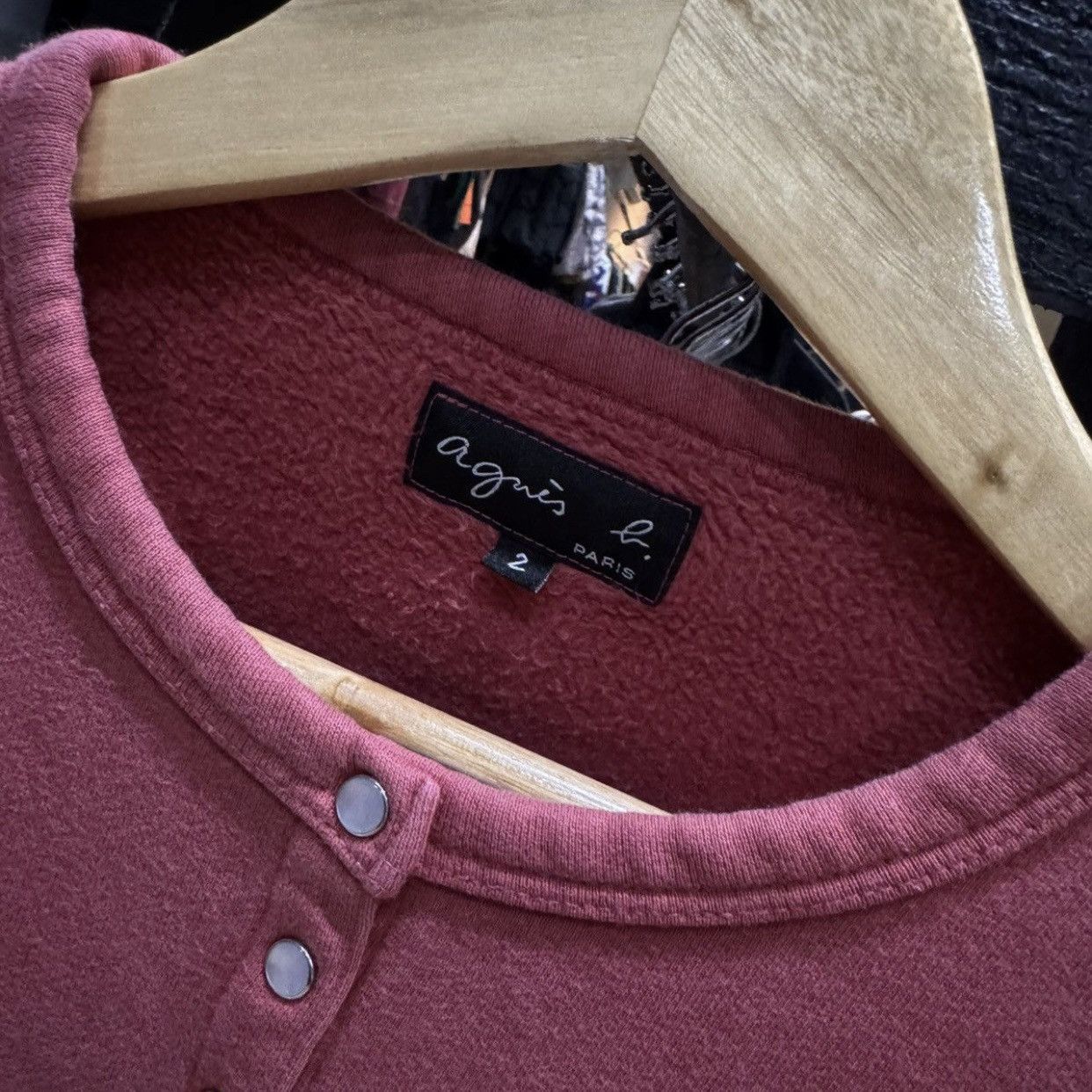 agnes b. Vintage Agnes B Paris Cotton Fleece Snap Button Cardigan Size XS / US 0-2 / IT 36-38 - 8 Thumbnail