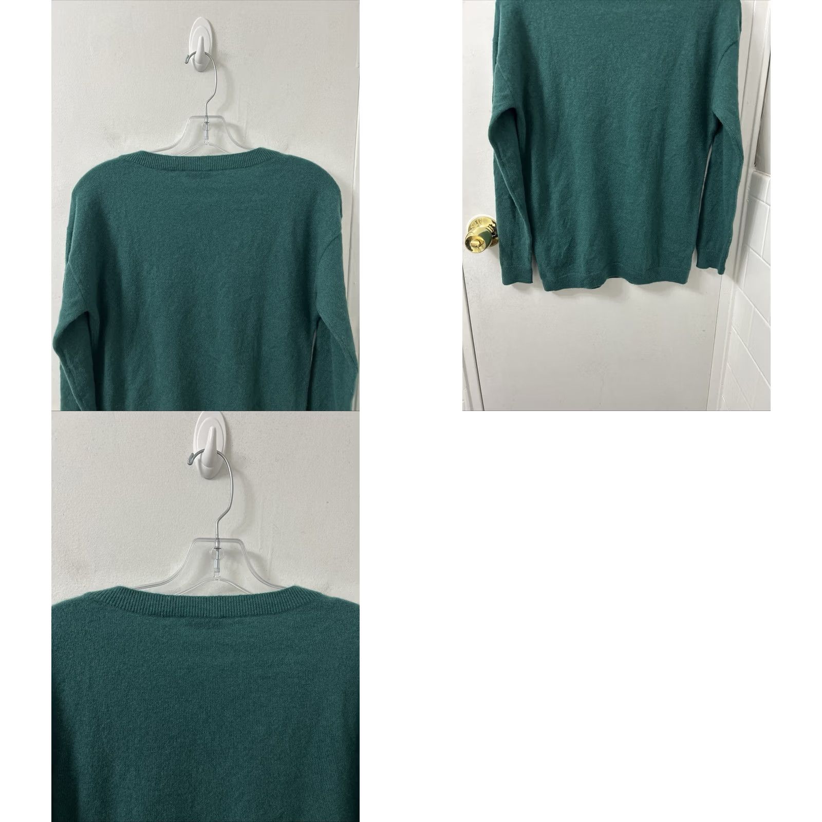 Talbots Talbots V-Neck Sweater Womens M Petite Emerald Green 100% Cashmere Pullover L/S Pullover Slim Classic Casual Business Workwear Green Ladies Mens Girls Size M / US 6-8 / IT 42-44 - 8 Thumbnail