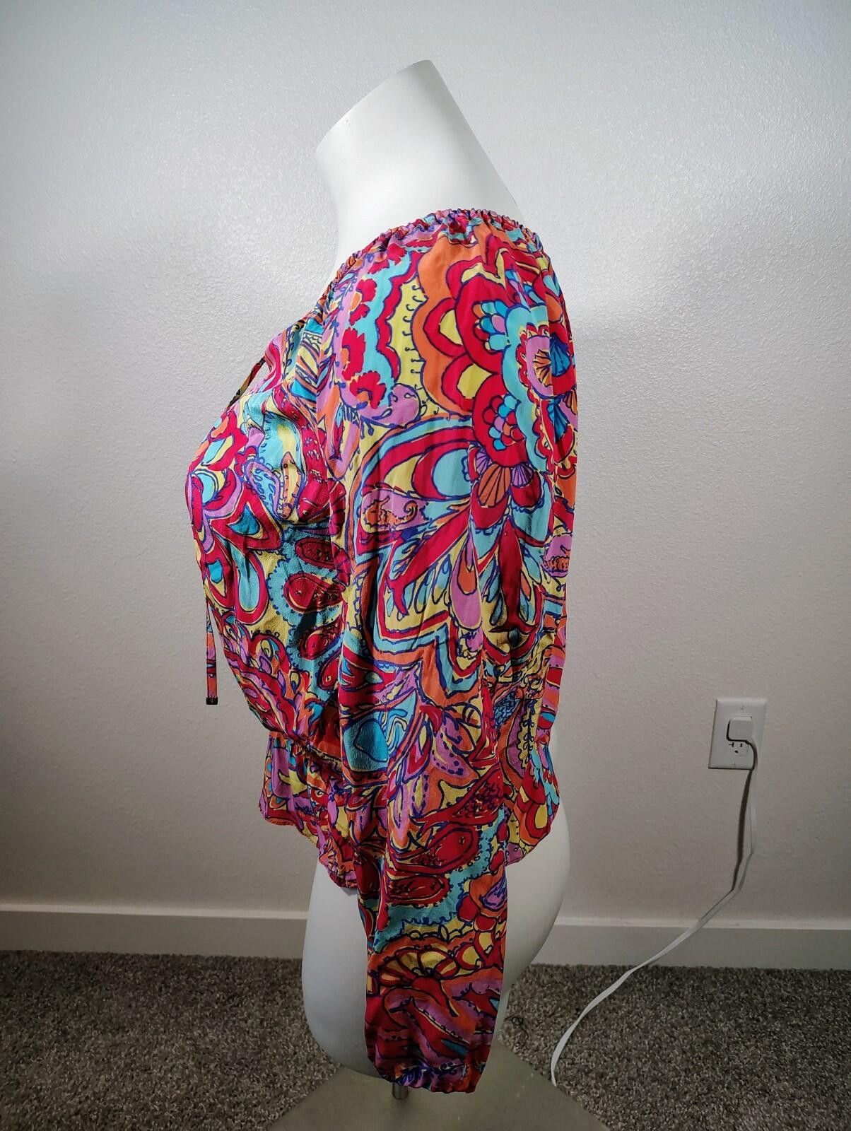 Lilly Pulitzer Lily Pulitzer Sz L Women Blouse Multicolor floral Silk Size L / US 10 / IT 46 - 3 Thumbnail