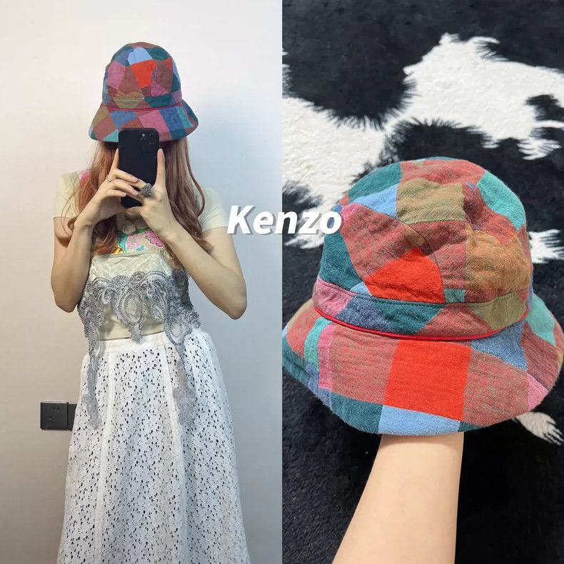 Kenzo Kenzo Multi-Color Patchwork Bucket Hat - dmc Size ONE SIZE - 1 Thumbnail